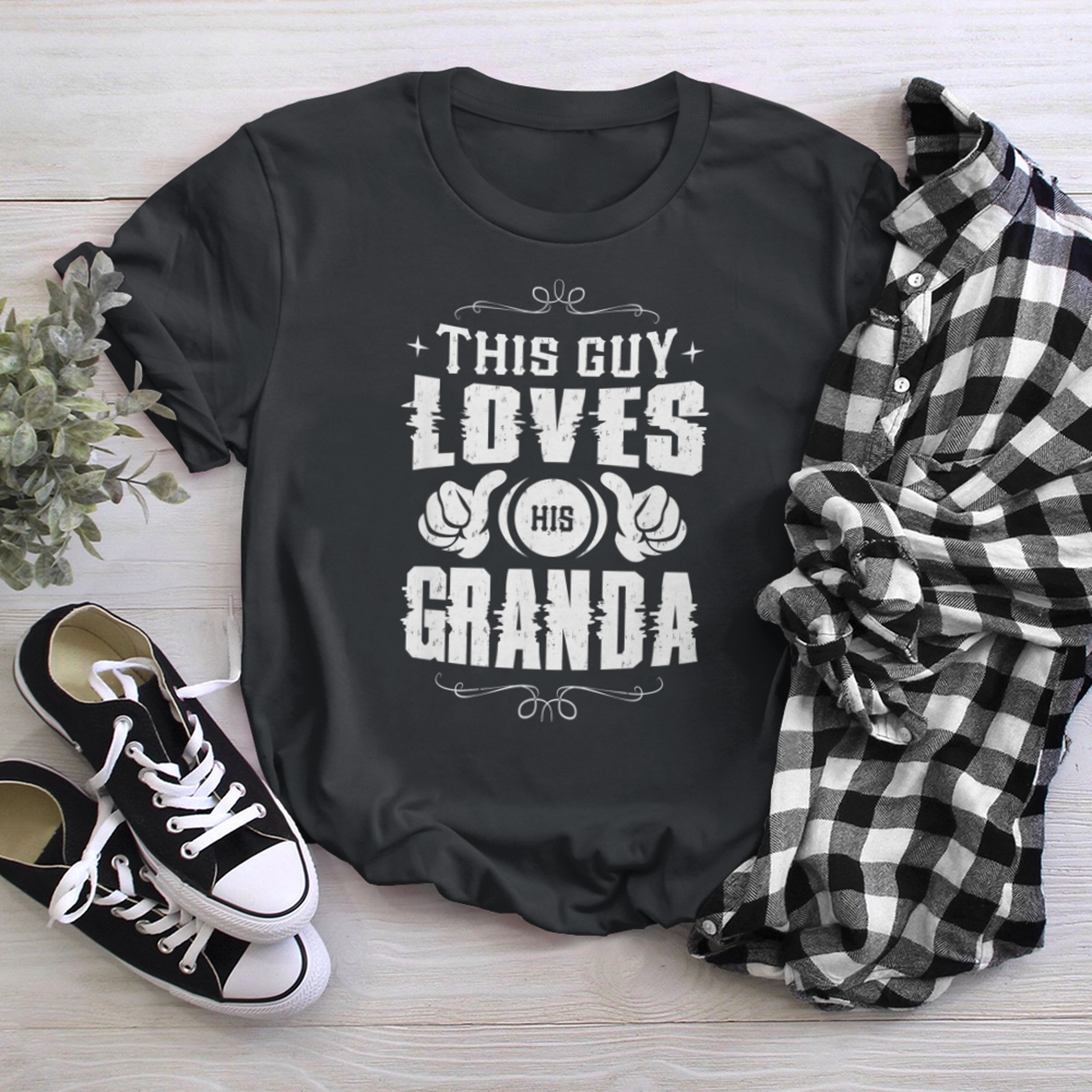 This Guy Loves His Granda Grandma Boys Men's t-shirt black