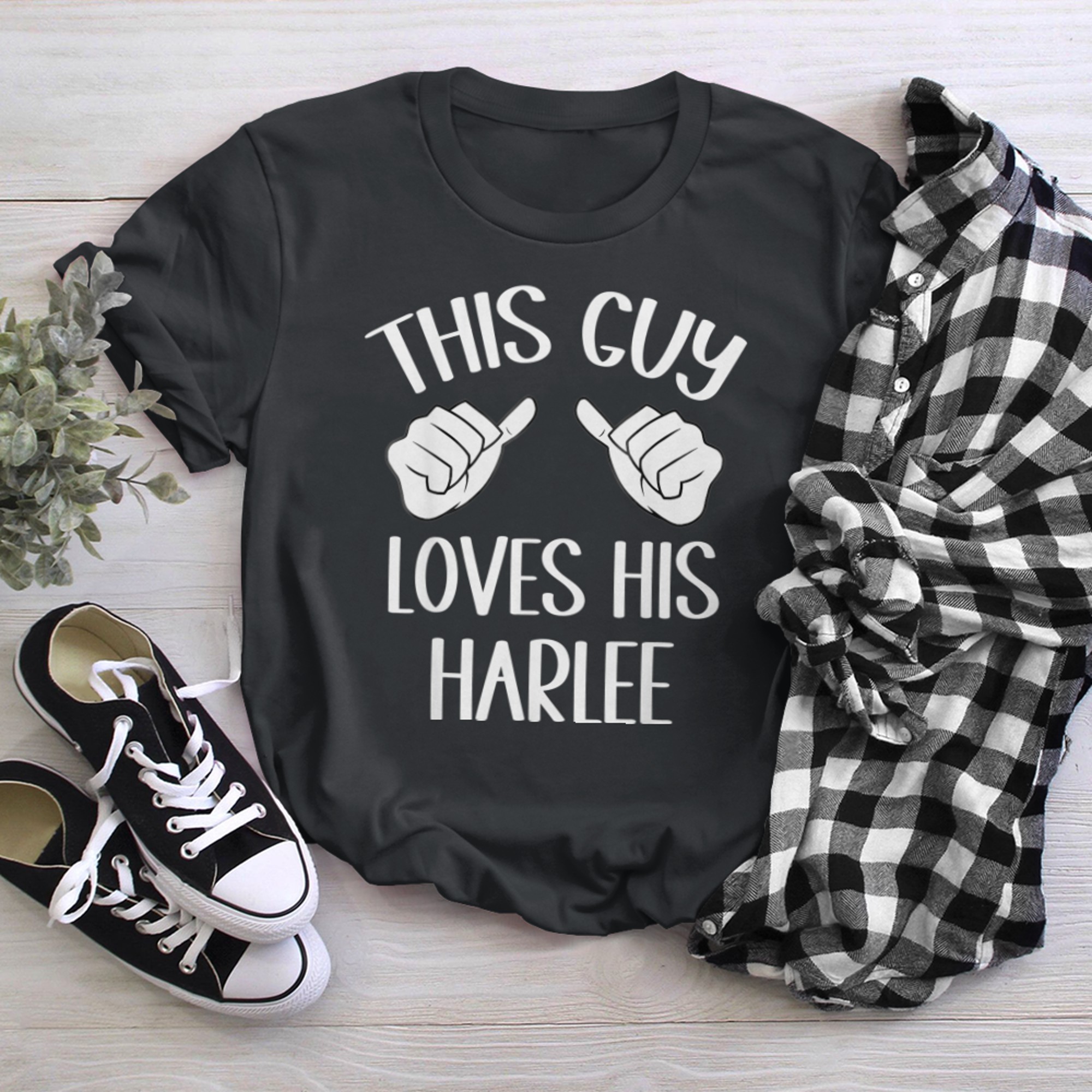 This Guy Loves His Harlee Valentine t-shirt black