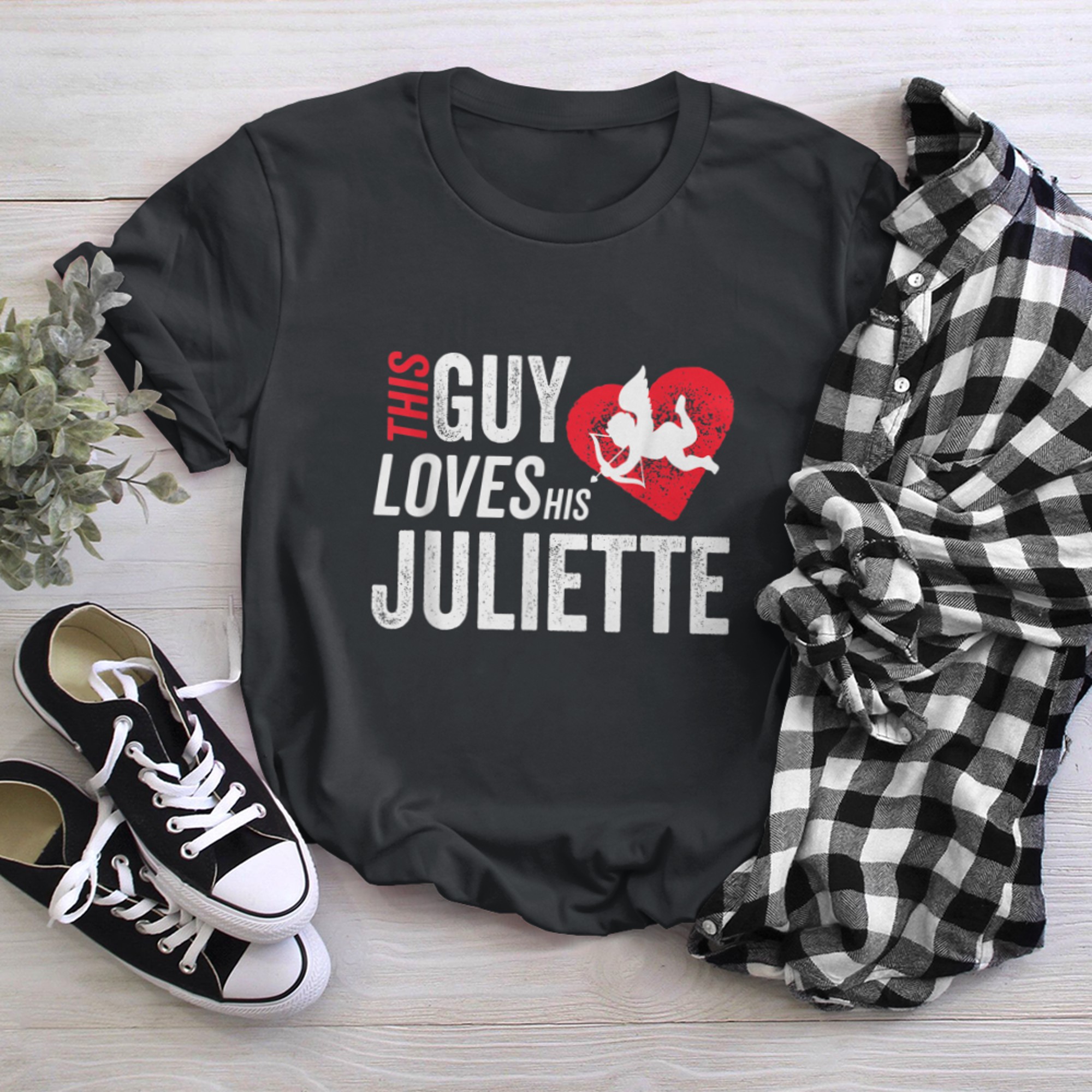 This Guy Loves His Juliette Valentine Anniversary Cupid t-shirt black