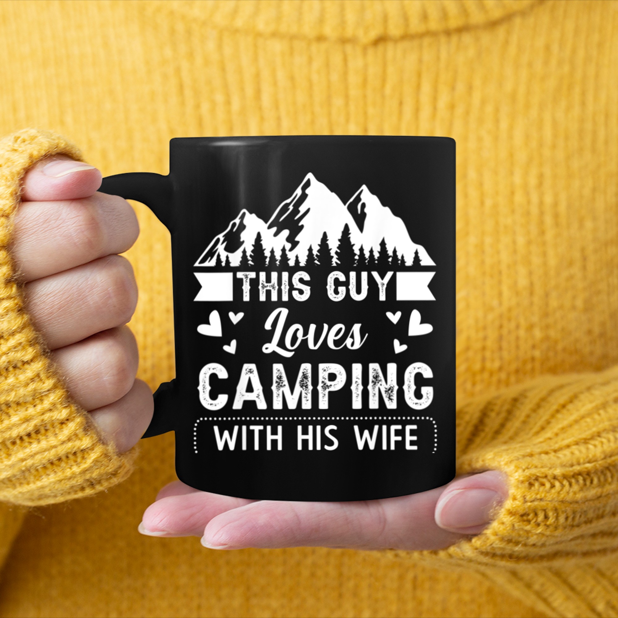 Camping Shirt This Guy Loves Camping With His Wife mug black