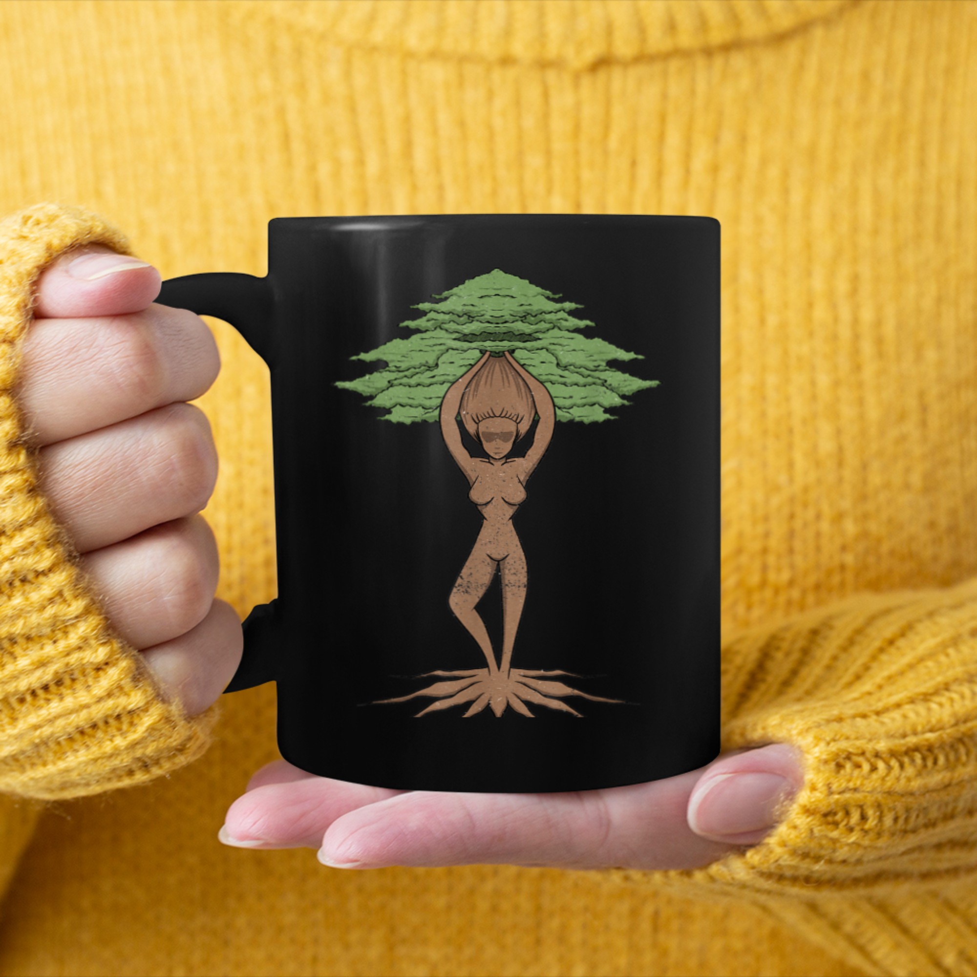 Chakra Tree Of Life Mandala Zen Yoga Om Symbol Buddhism (1) mug black