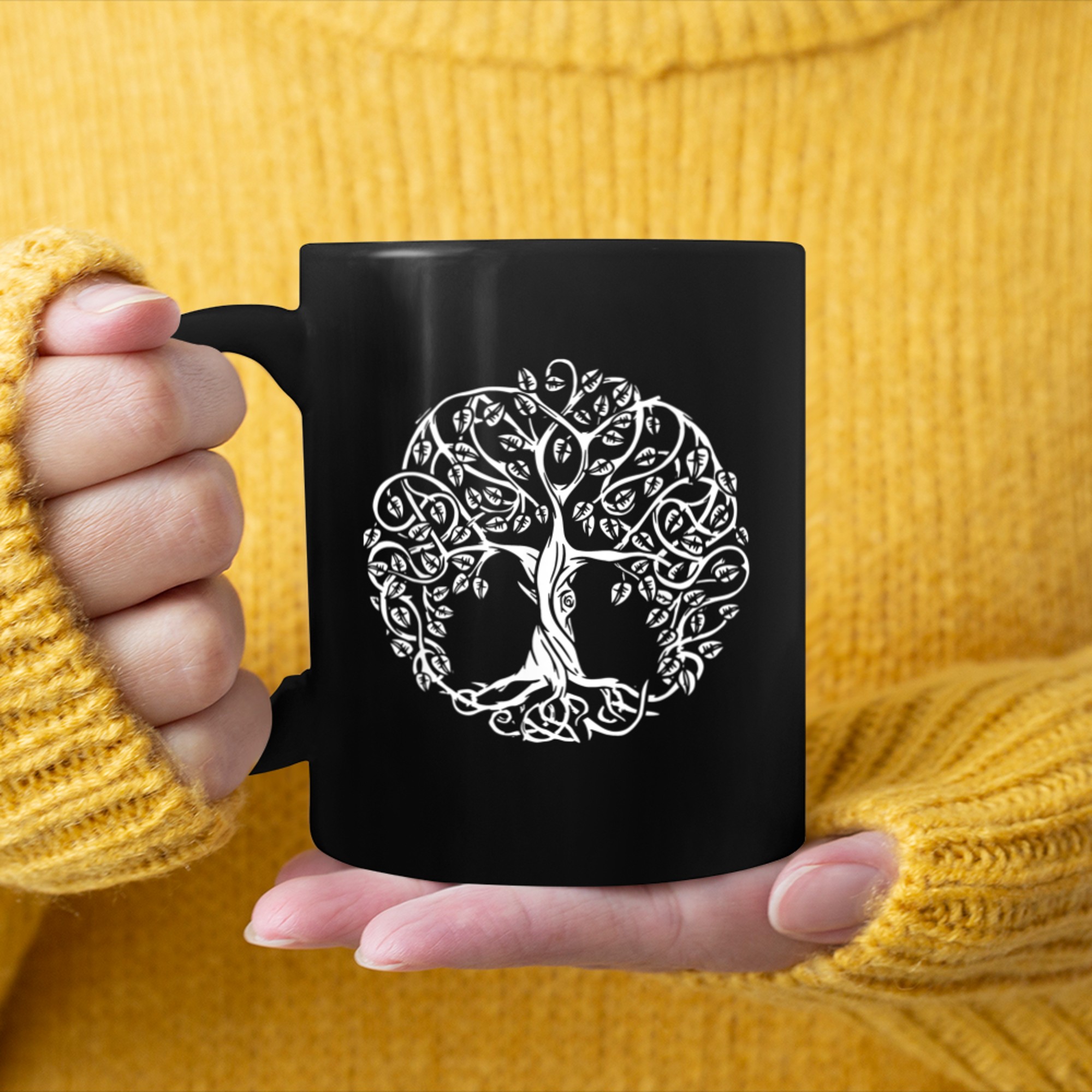 Chakra Tree Of Life Mandala Zen Yoga Om Symbol Buddhism (10) mug black