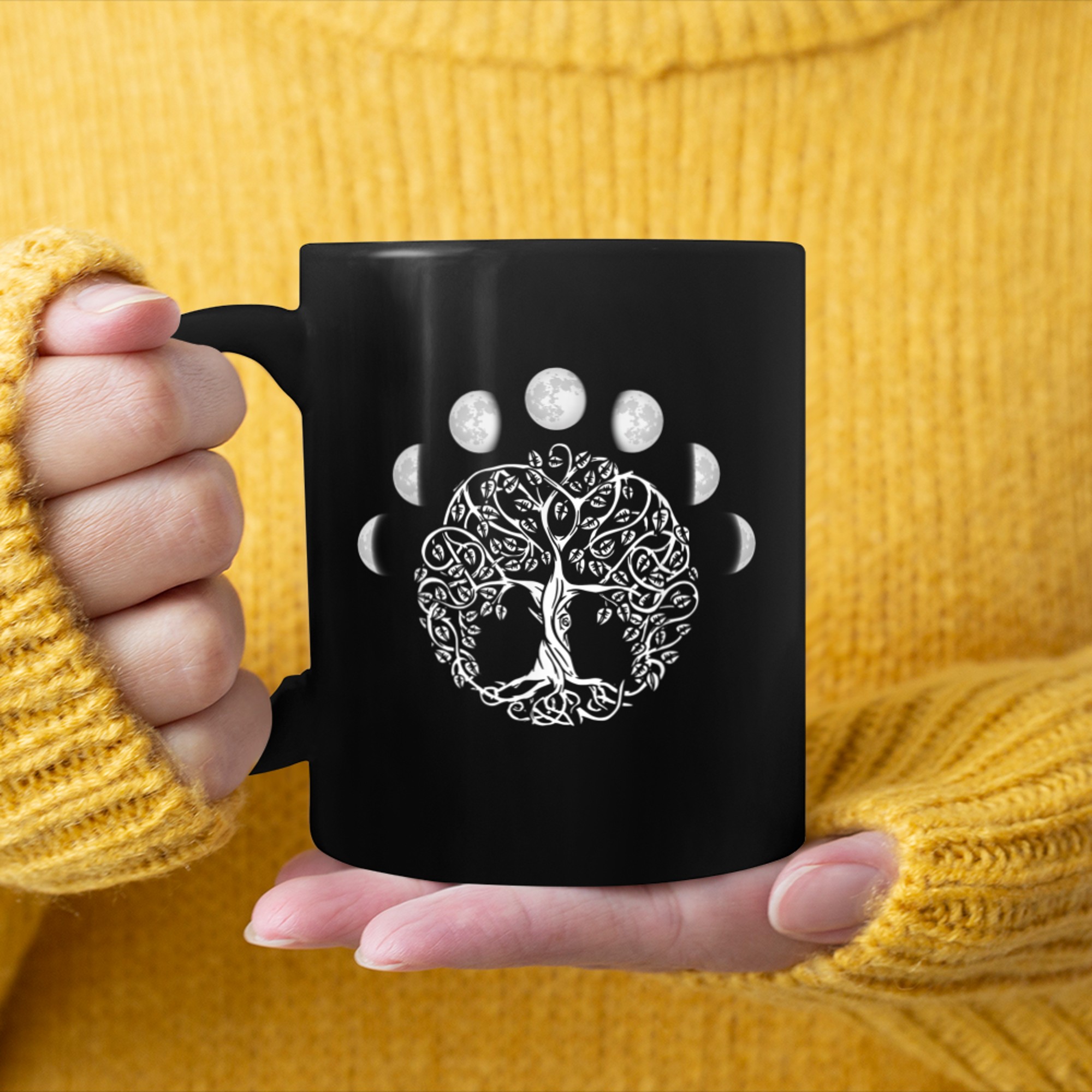 Chakra Tree Of Life Mandala Zen Yoga Om Symbol Buddhism (3) mug black