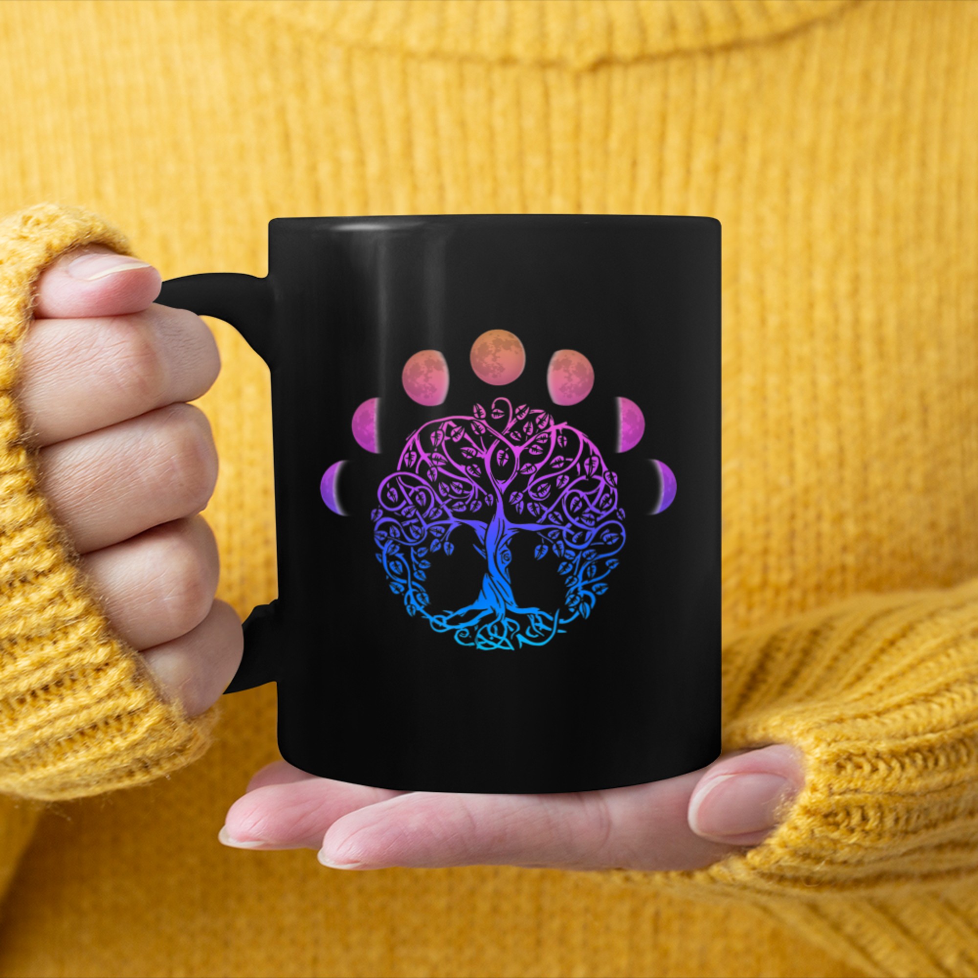 Chakra Tree Of Life Mandala Zen Yoga Om Symbol Buddhism (31) mug black