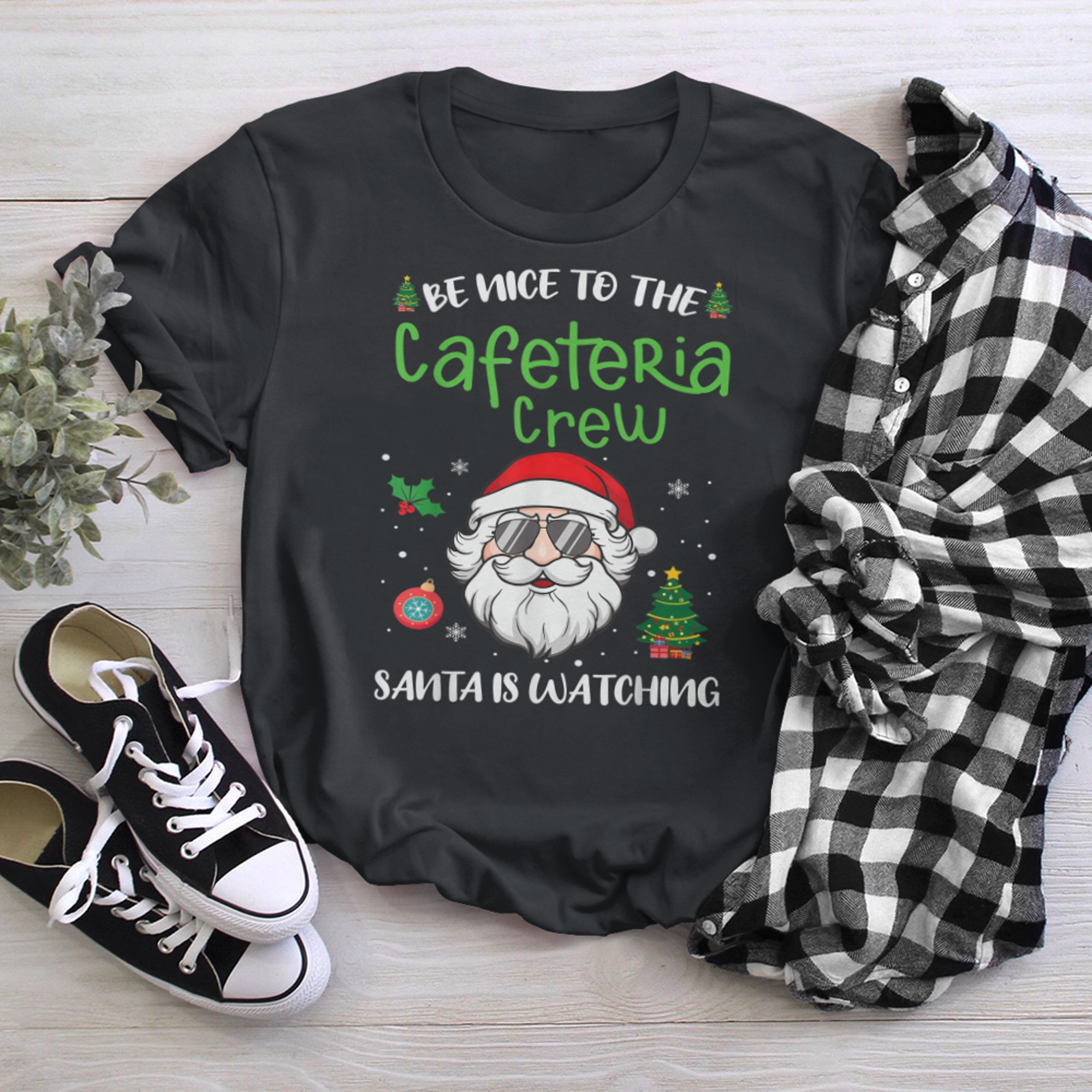 Funny Cafeteria Squad Crew Christmas School Lunch Lady X'mas (5) t-shirt black