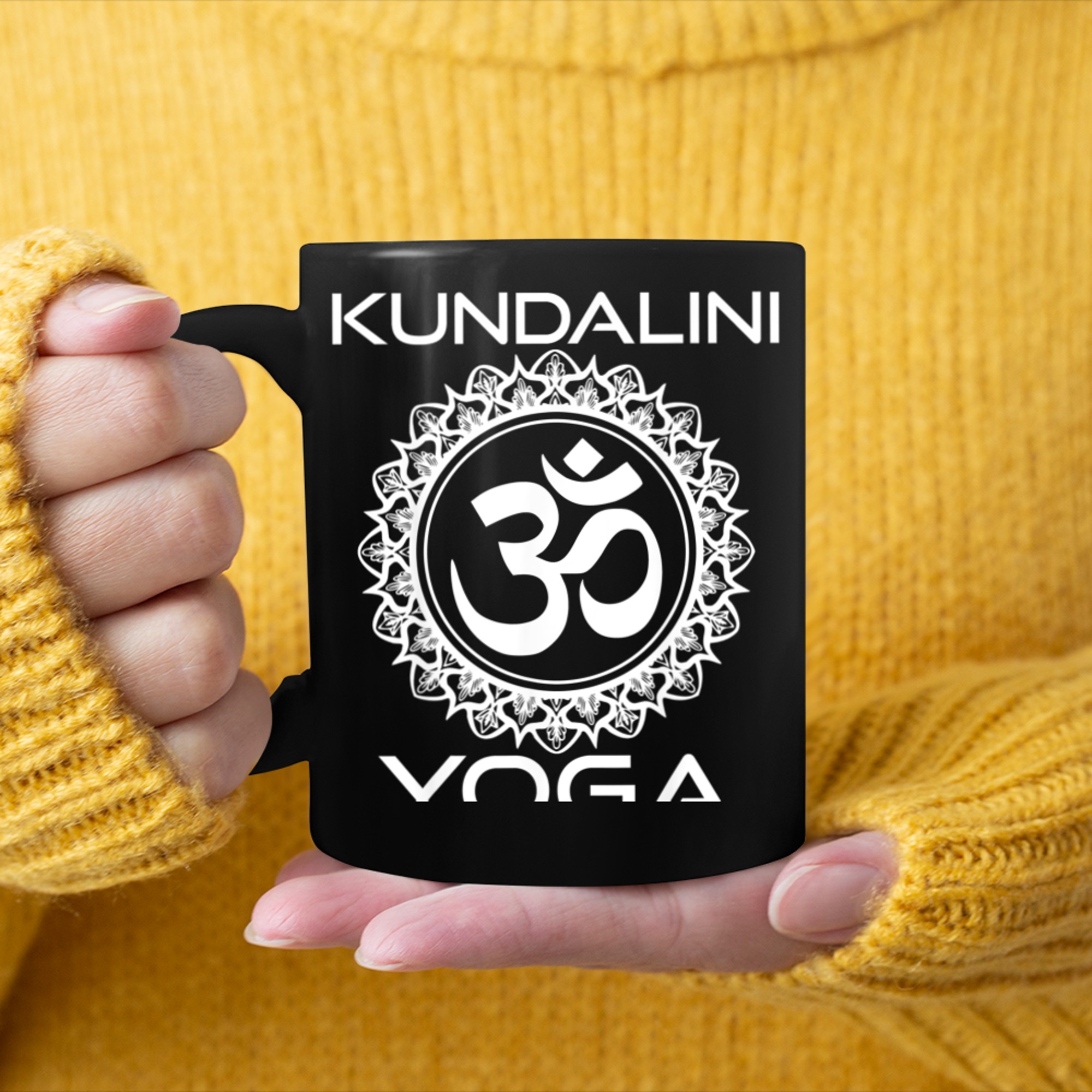 Kundalini Yoga Om Mantra Symbol Buddhism Buddha Yogi (1) mug black