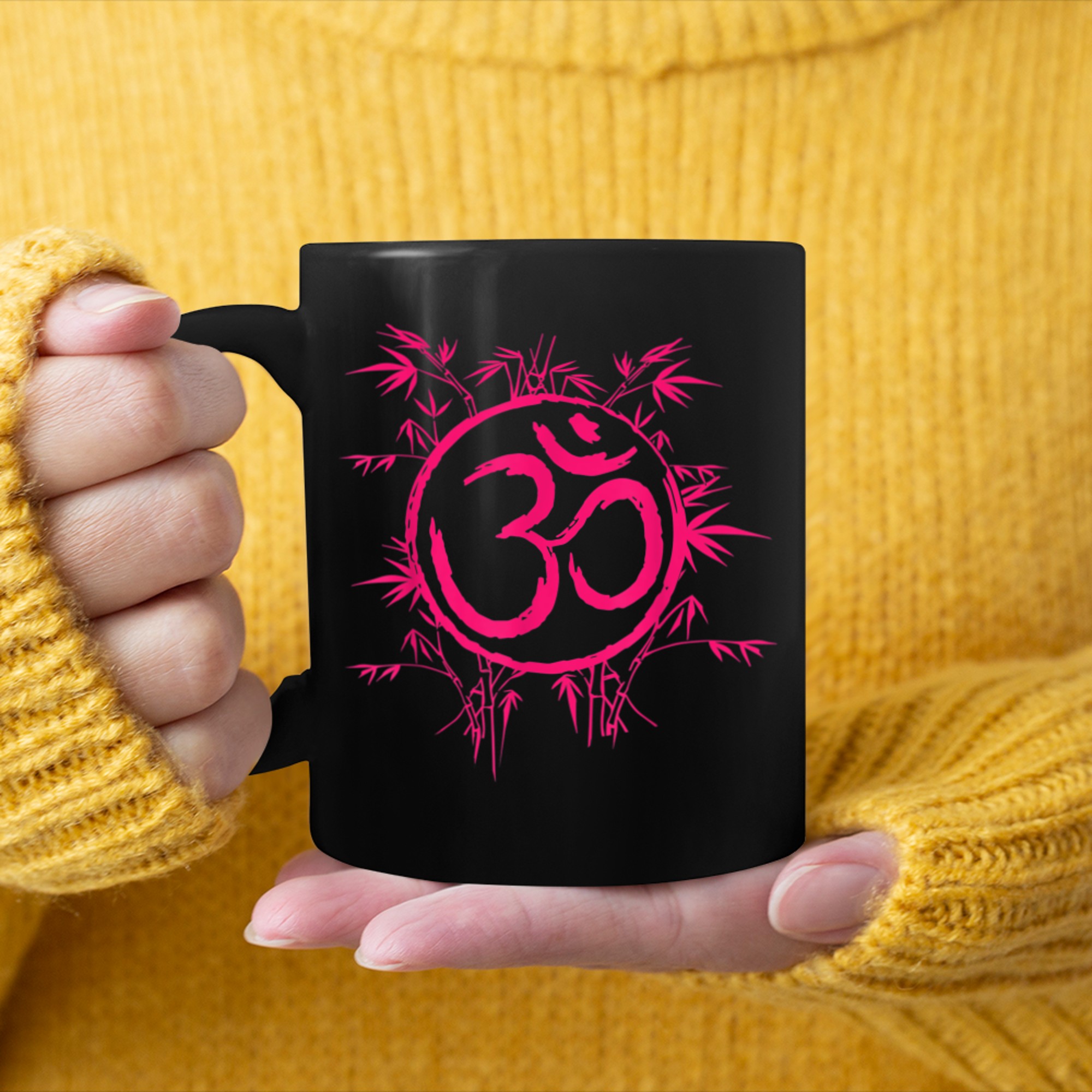 Nature Om Symbol Spiritual Yoga Meditation mug black