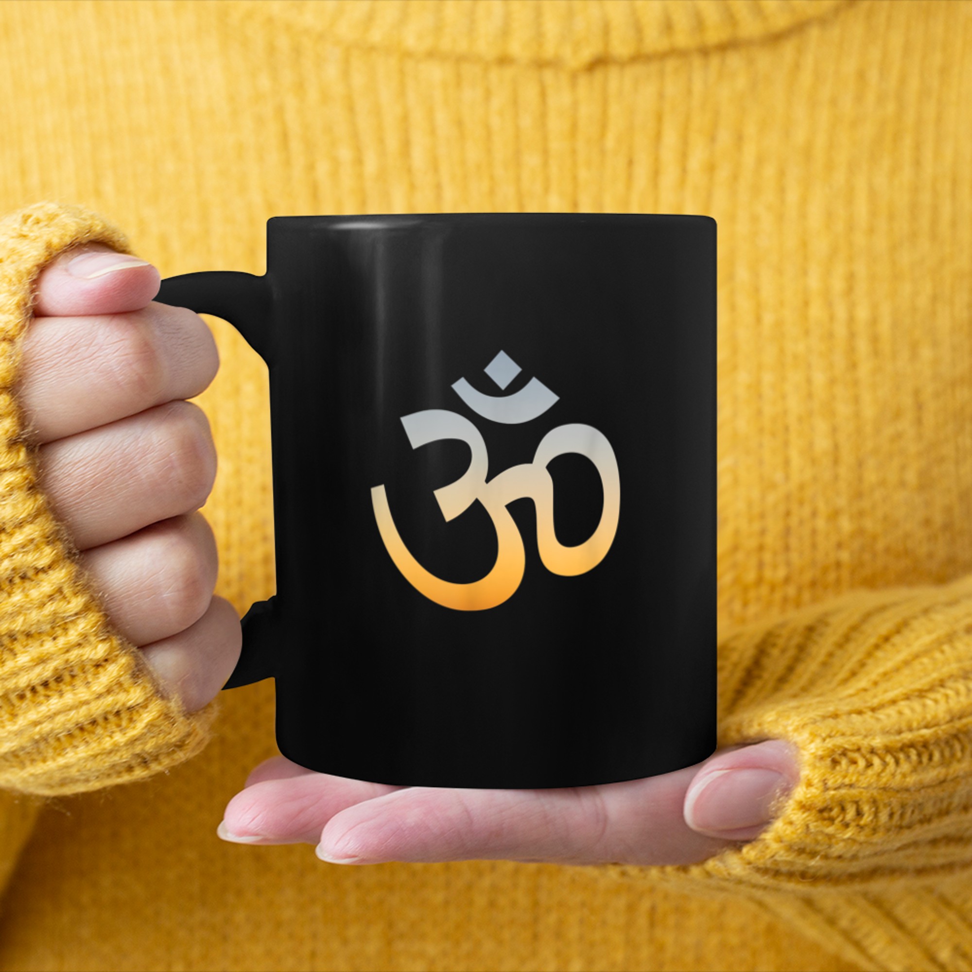 Om Ohm Aum Symbol Spiritual Yoga Chakra (2) mug black