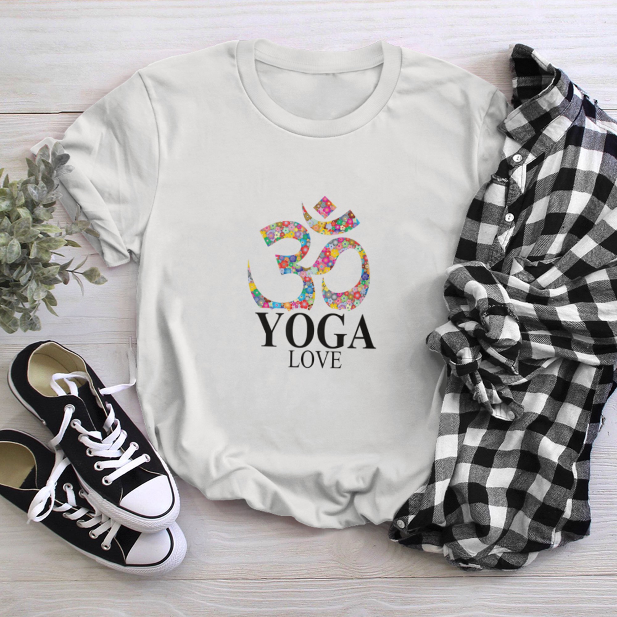 Om Ohm Aum Symbol Spiritual Yoga Love Namaste T-Shirt (1) t-shirt white