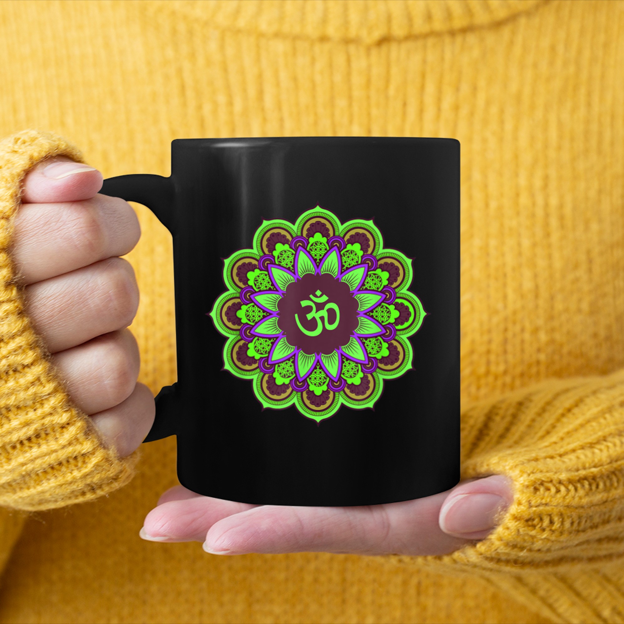 Om Ohm Aum Symbol Spiritual Yoga Yoga (10) mug black