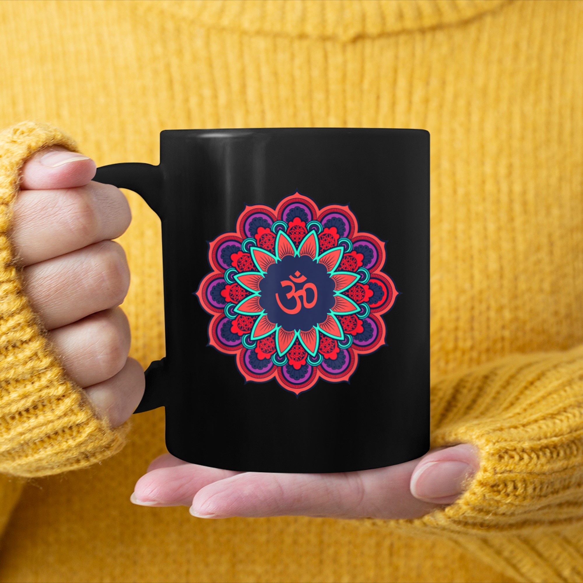 Om Ohm Aum Symbol Spiritual Yoga Yoga (4) mug black