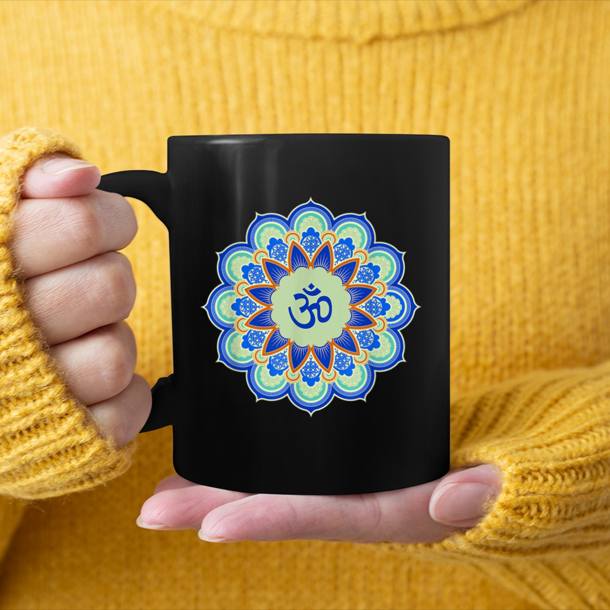 Om Ohm Aum Symbol Spiritual Yoga Yoga (7) mug black