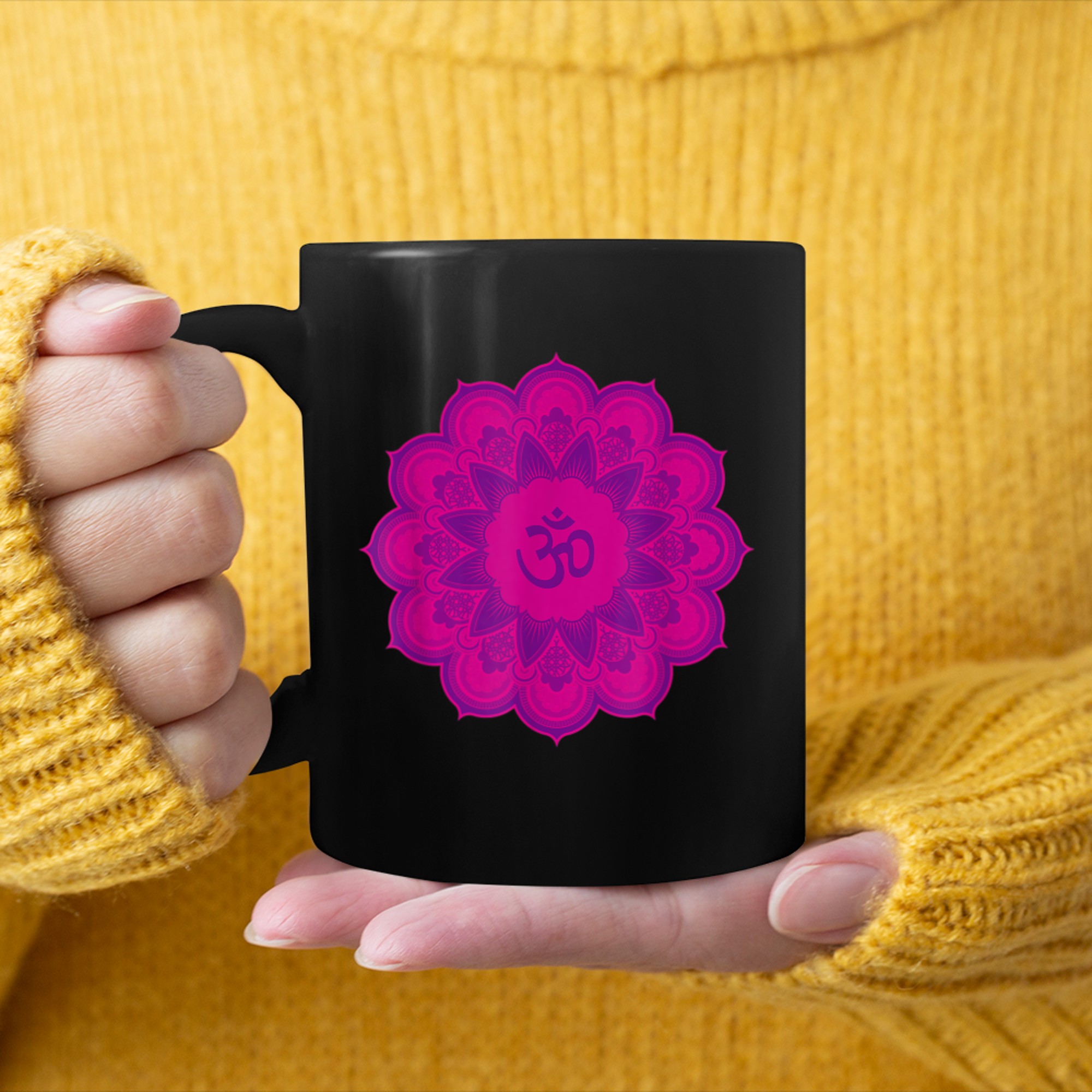 Om Ohm Aum Symbol Spiritual Yoga Yoga (8) mug black