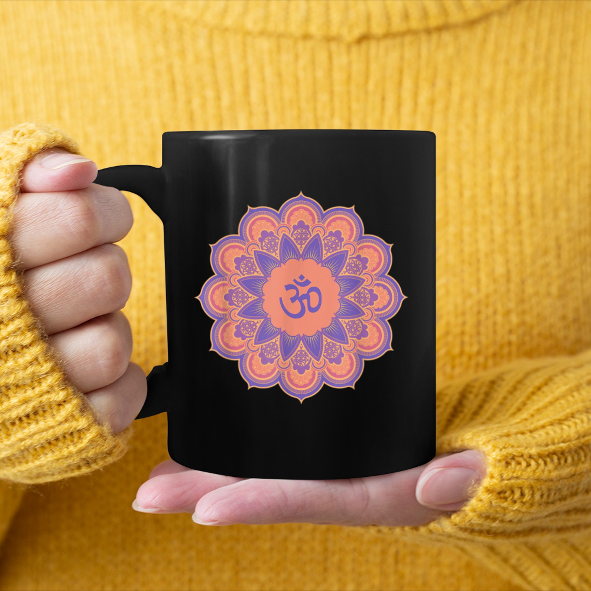 Om Ohm Aum Symbol Spiritual Yoga Yoga (9) mug black