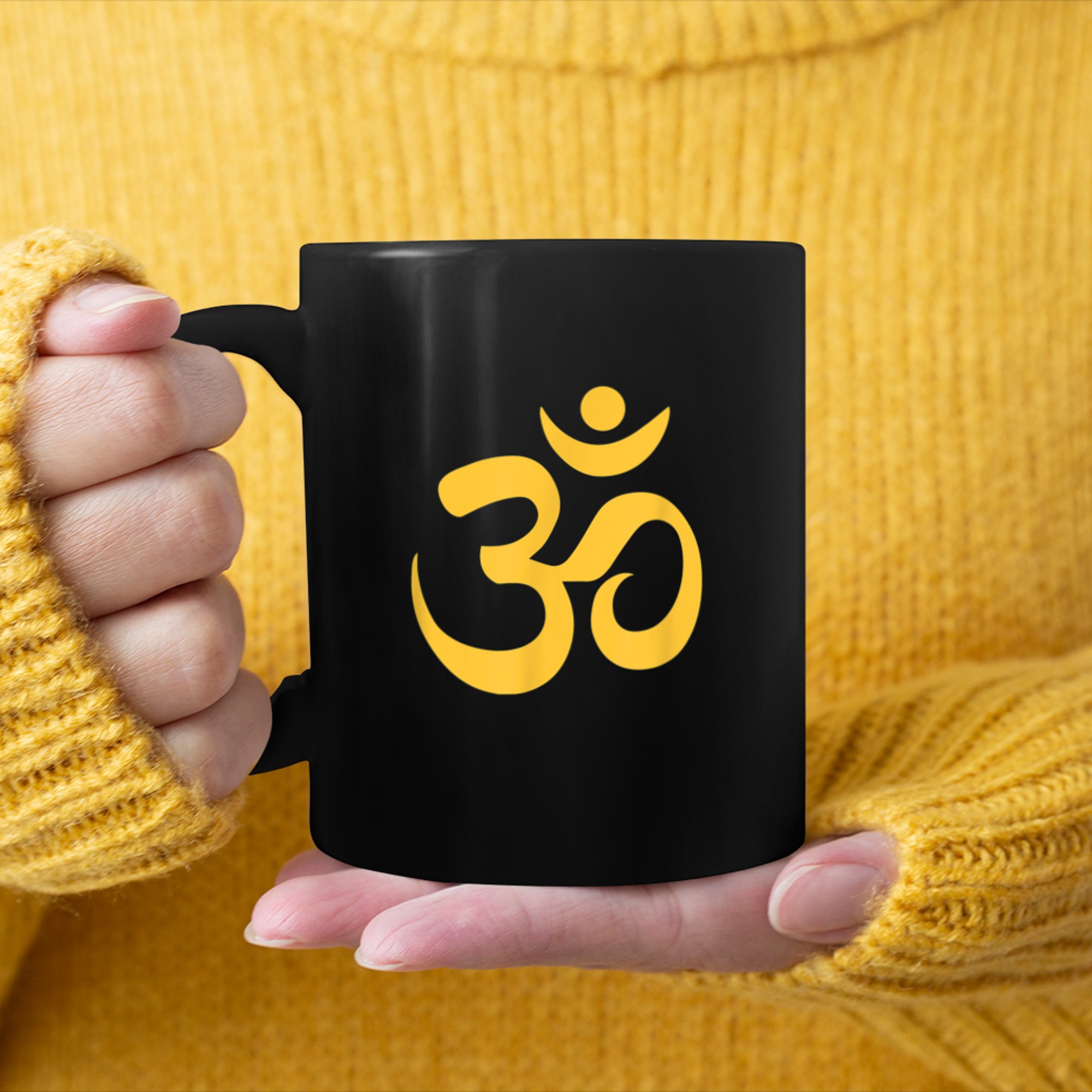 Om Omkara Aum Symbol Ancient Spiritual Yoga Zen Meditation mug black