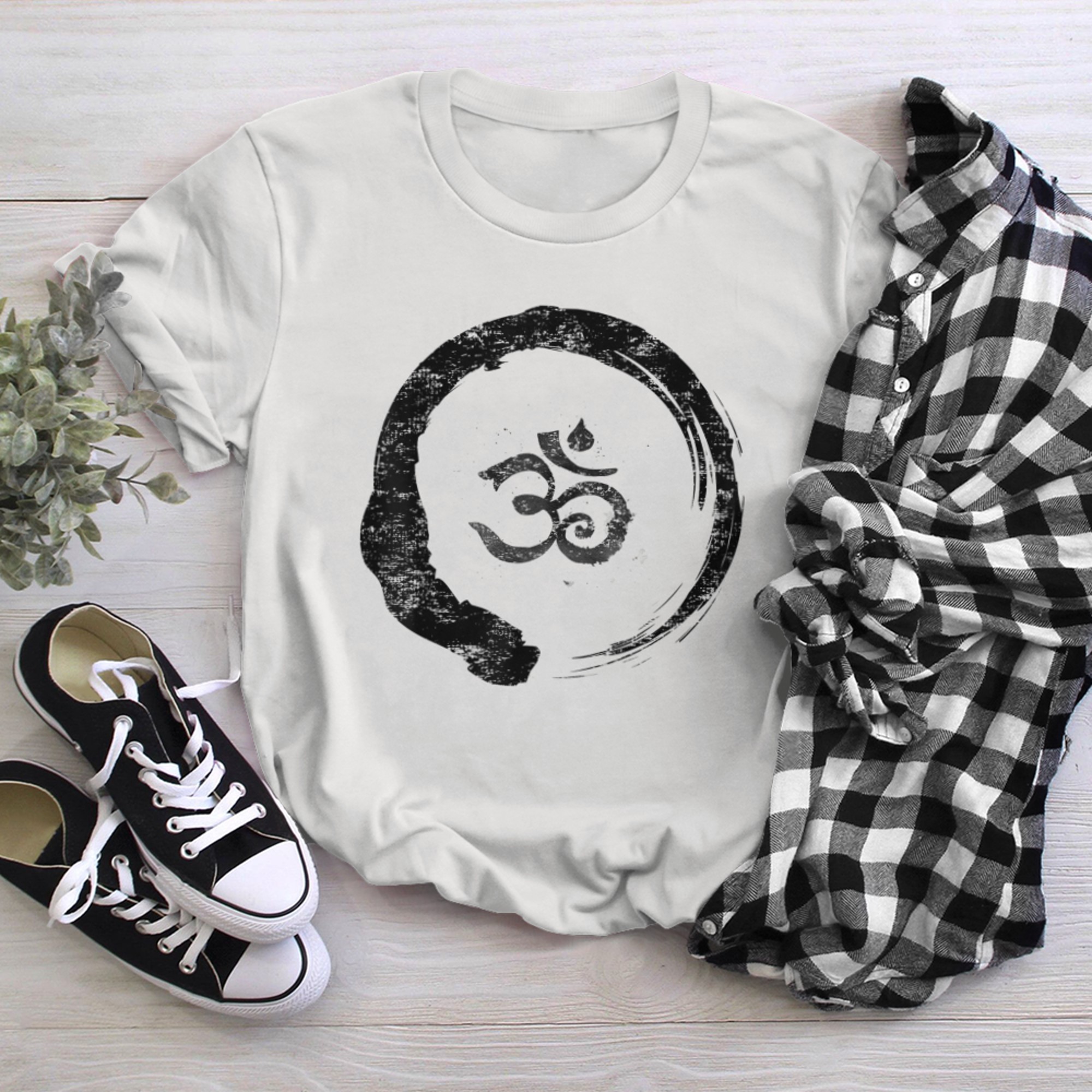 Om Symbol Meditation Tee Pilates Yoga Lover (6) t-shirt white