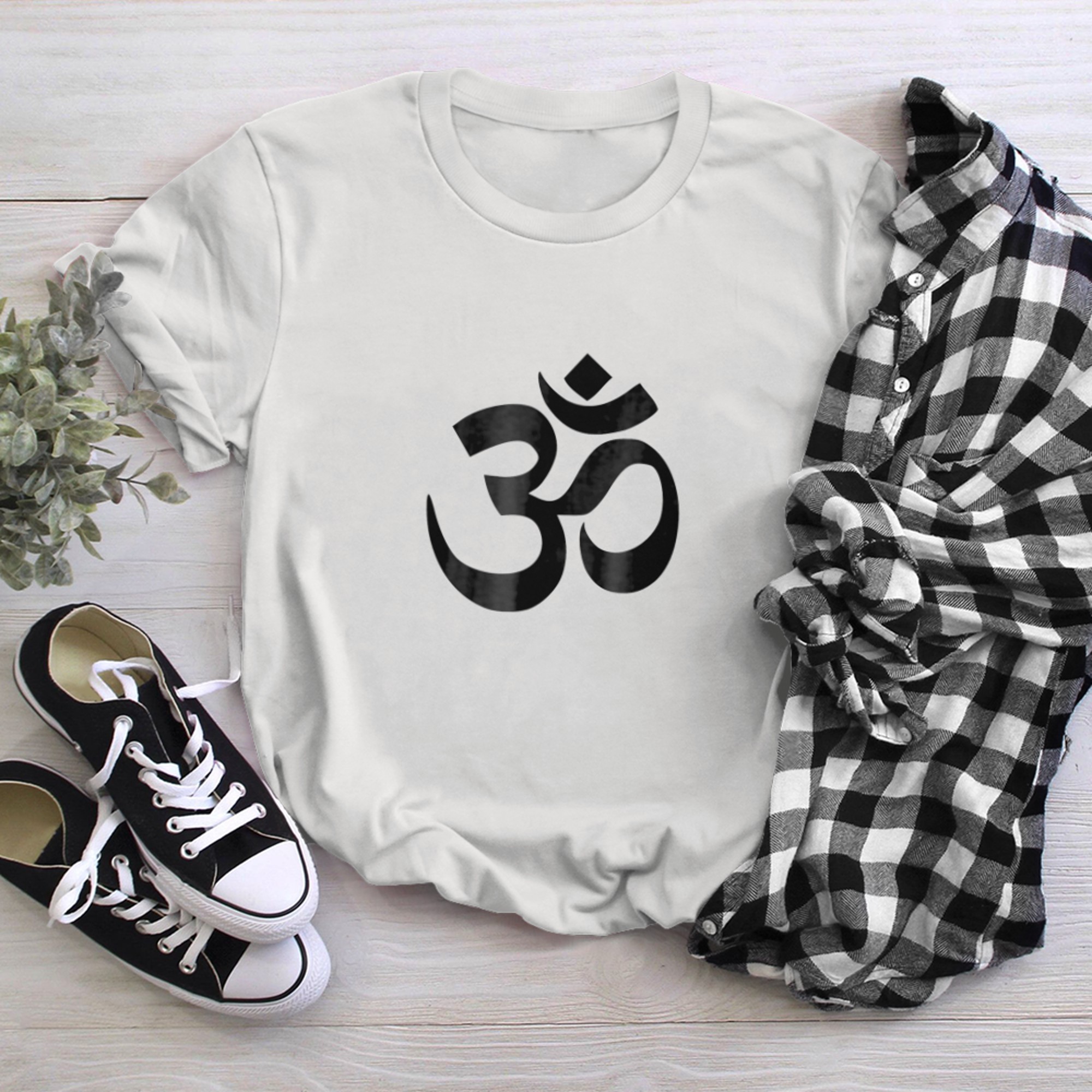 Om Symbol novelty Yoga Namaste OM t-shirt white