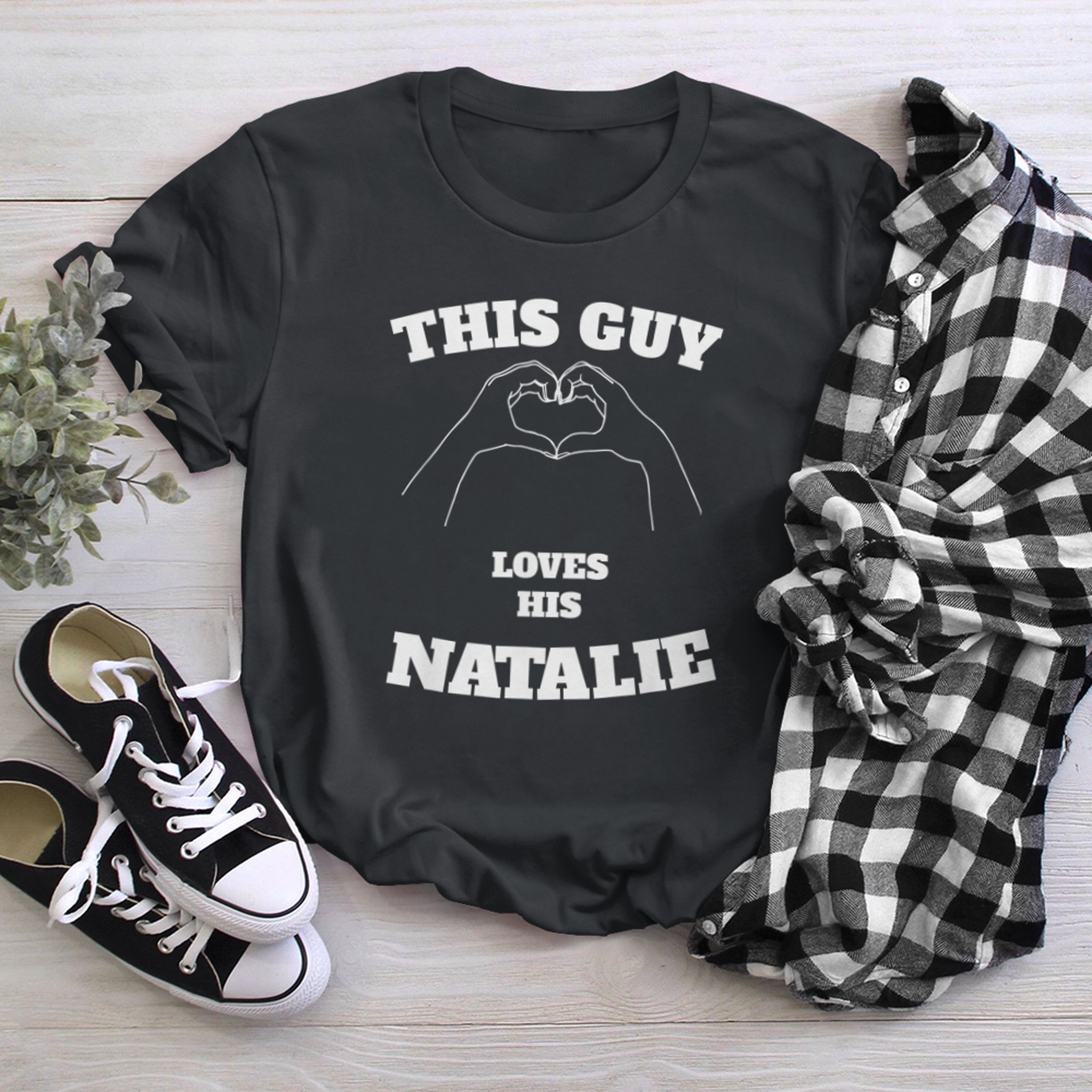 This Guy Loves His Natalie Tshirt Valentine Day t-shirt black