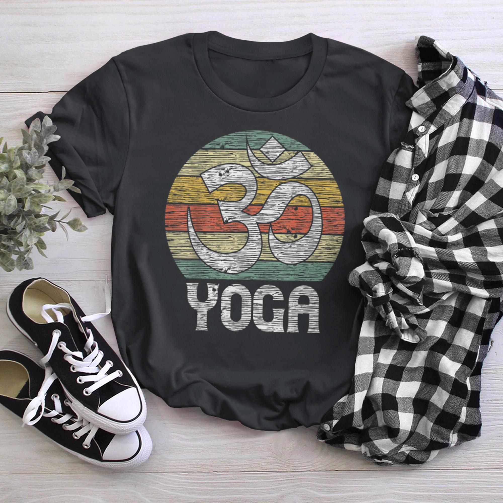 Vintage Om Yoga Symbol Meditation Yoga Lover t-shirt black