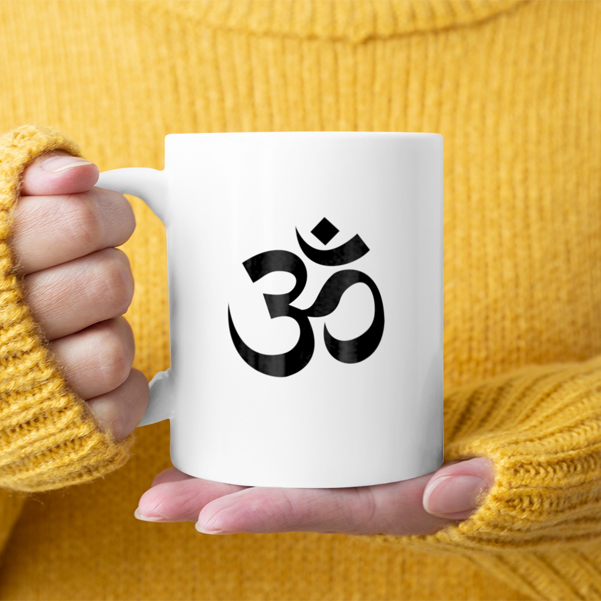 Breathe Yoga Om Symbol (2) mug white