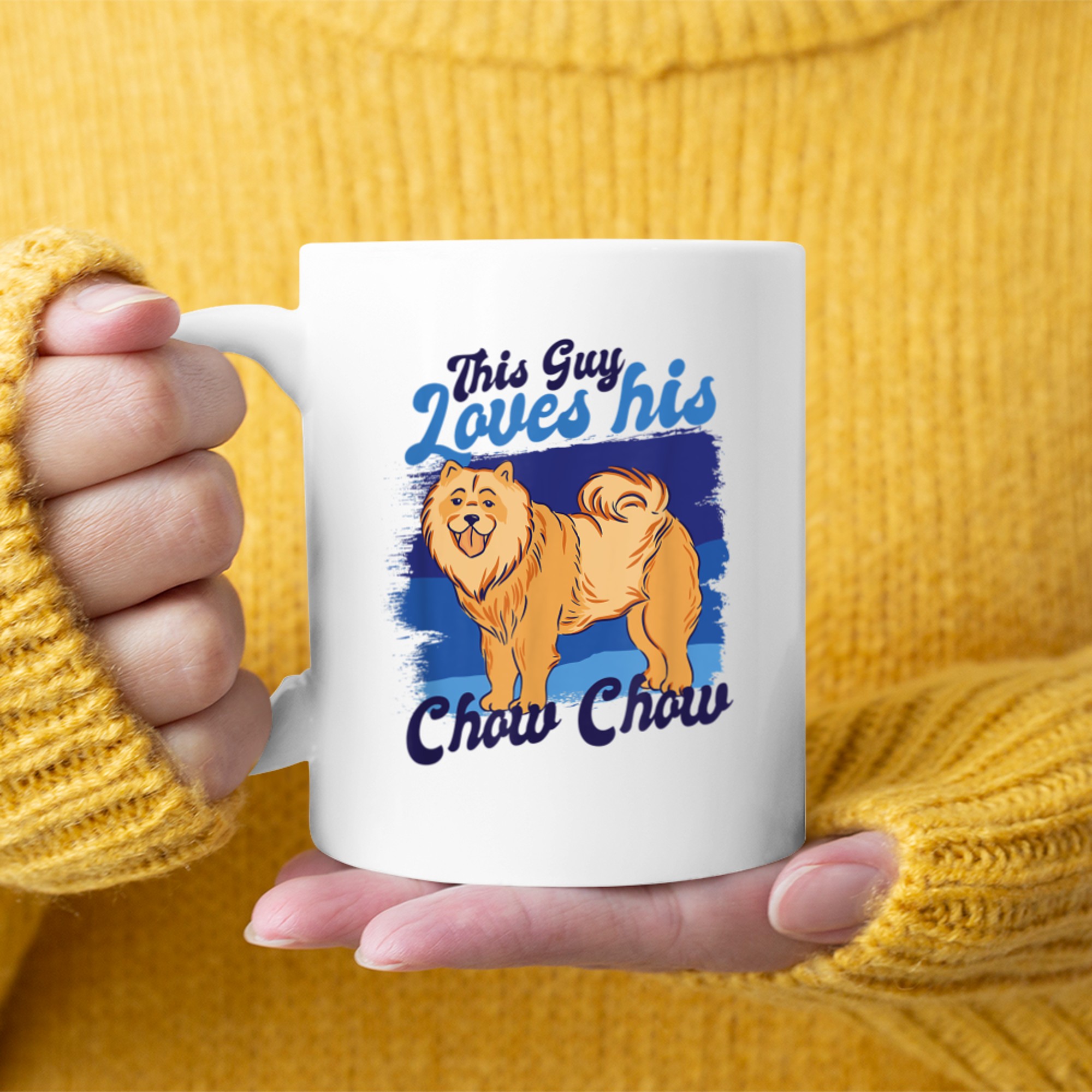 Chow Chow Dog Lover This Guy Loves His Chow Chow Mens mug white