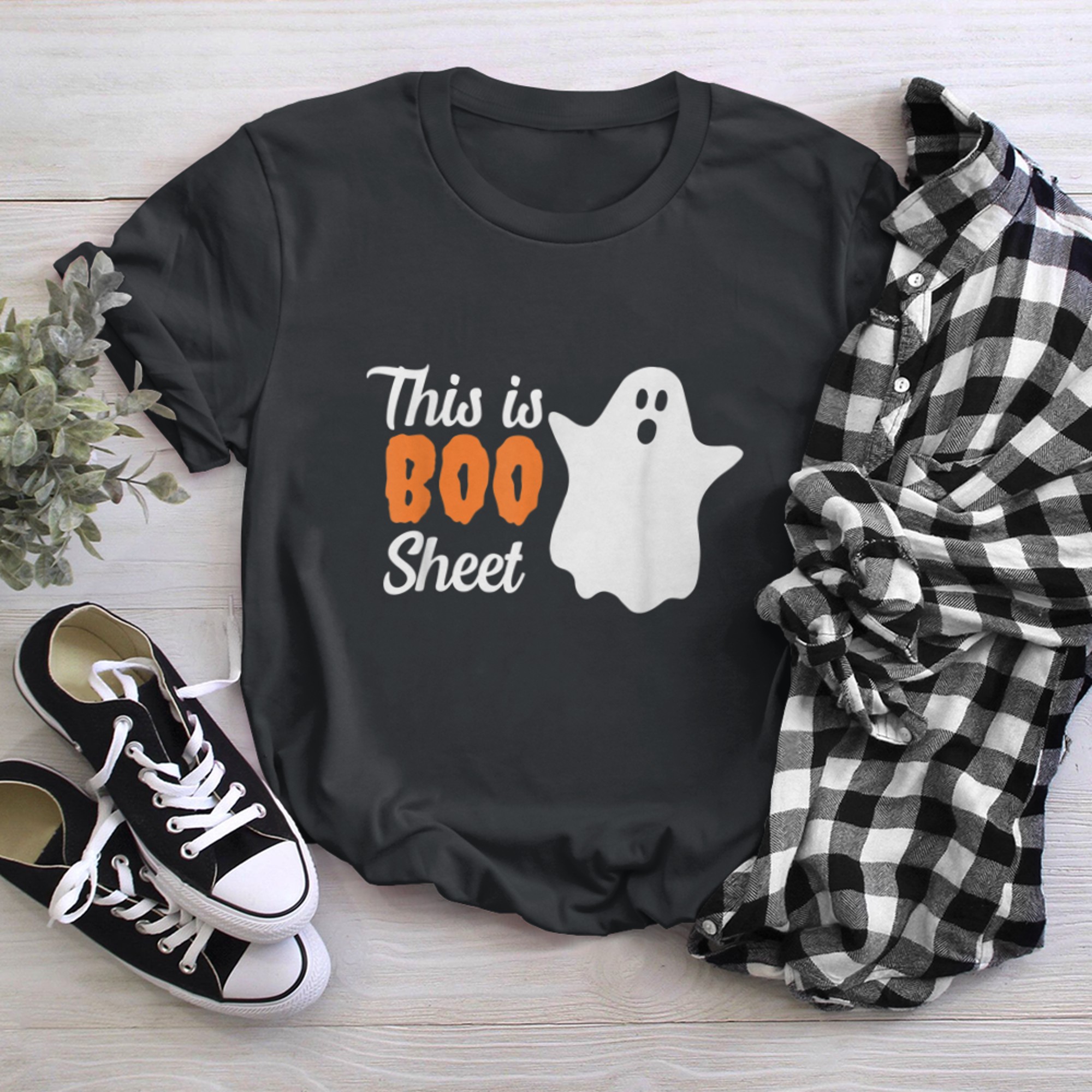 Cute Ghost , this is BOO sheet, Funny Halloween t-shirt black