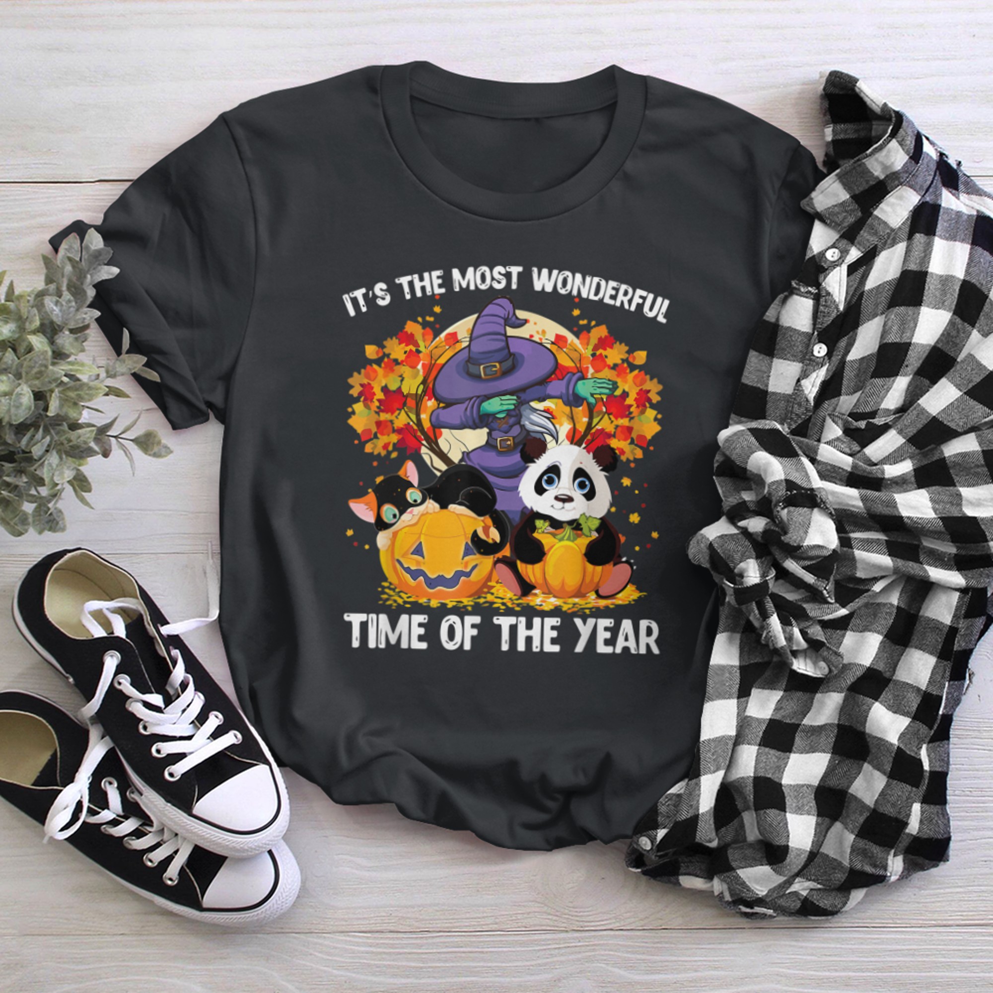 It's the Most Wonderful Time of the Year Halloween Black cat (3) t-shirt black