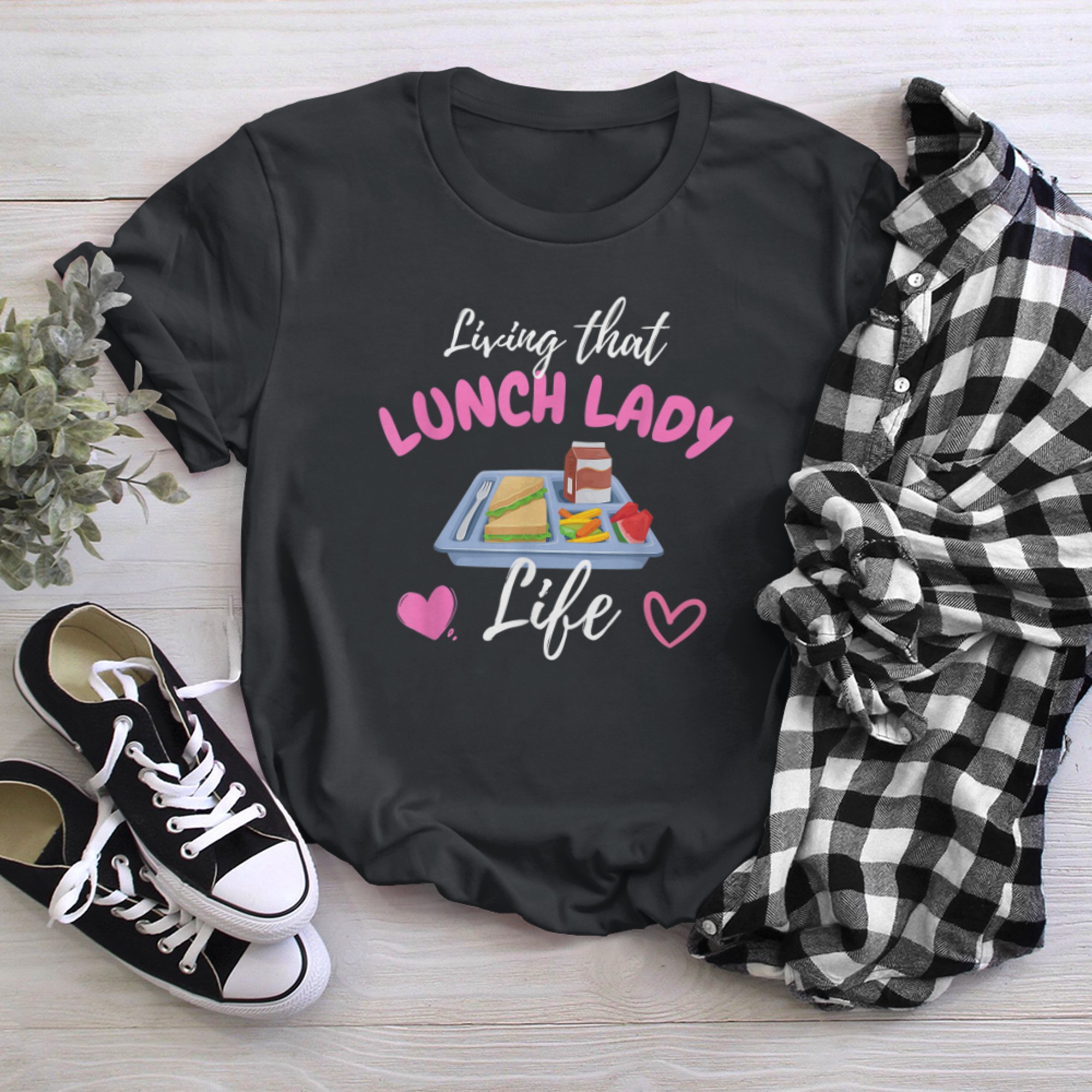 Living That Lunch Lady Life Cafeteria Crew t-shirt black