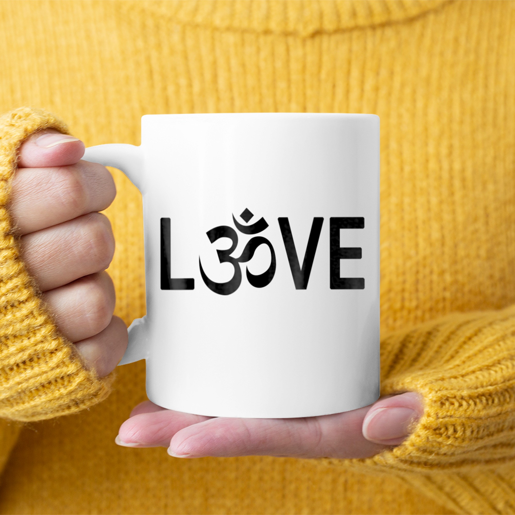 Love OM Symbol Yoga (1) mug white