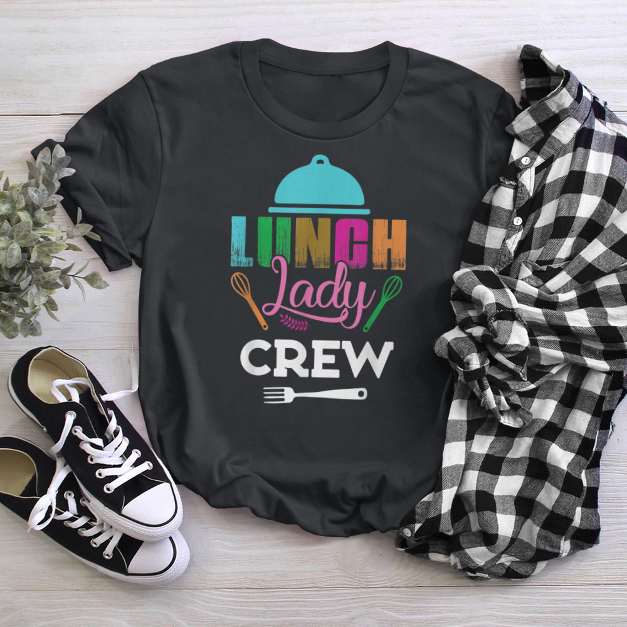 Lunch Lady Crew Ladies Back To School Cook Food Cafeteria t-shirt black