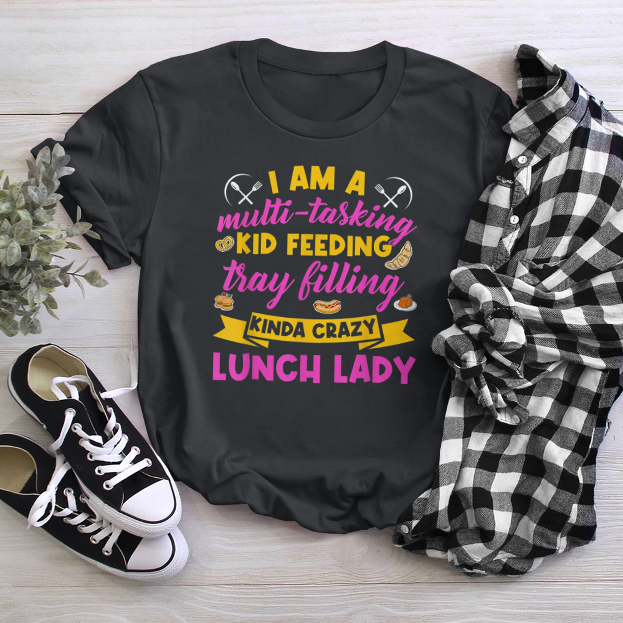 Lunch Lady School Service Crew Staff Cafeteria Kitchen Food t-shirt black