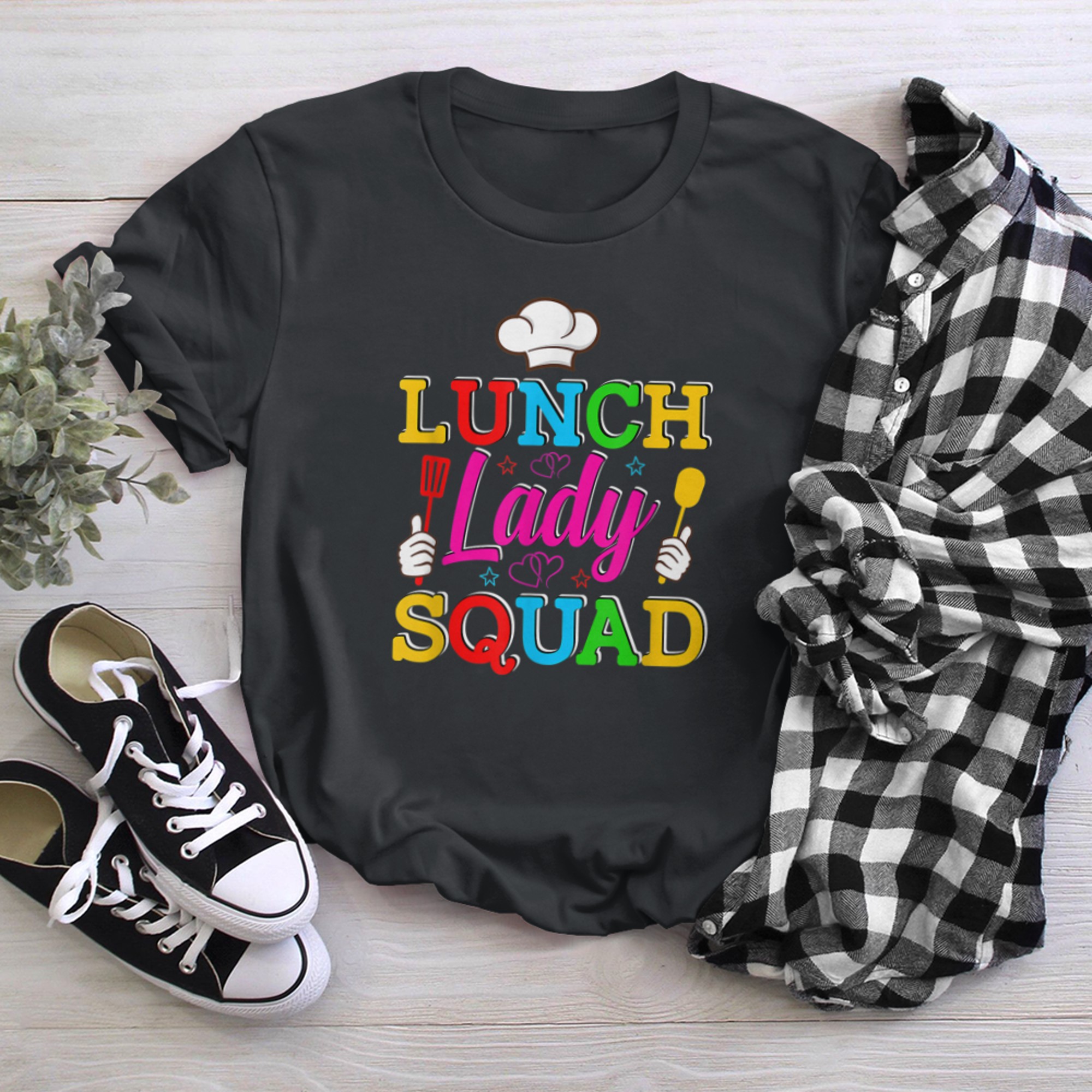 Lunch Lady Squad Cafeteria Crew Lunch Lady Food Serve t-shirt black