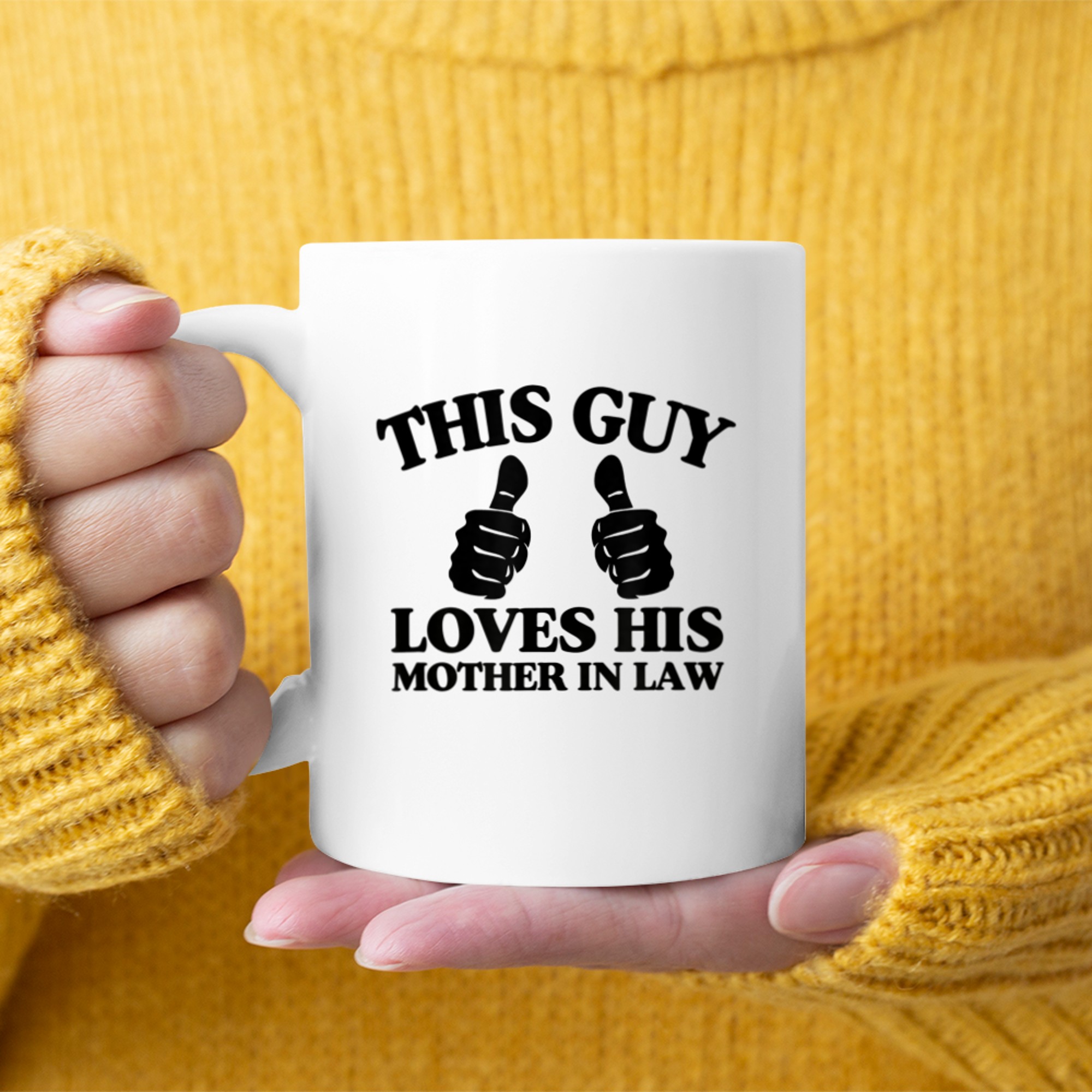 Mens This Guy Loves His Mother In Law Mothers Day From Son (2) mug white