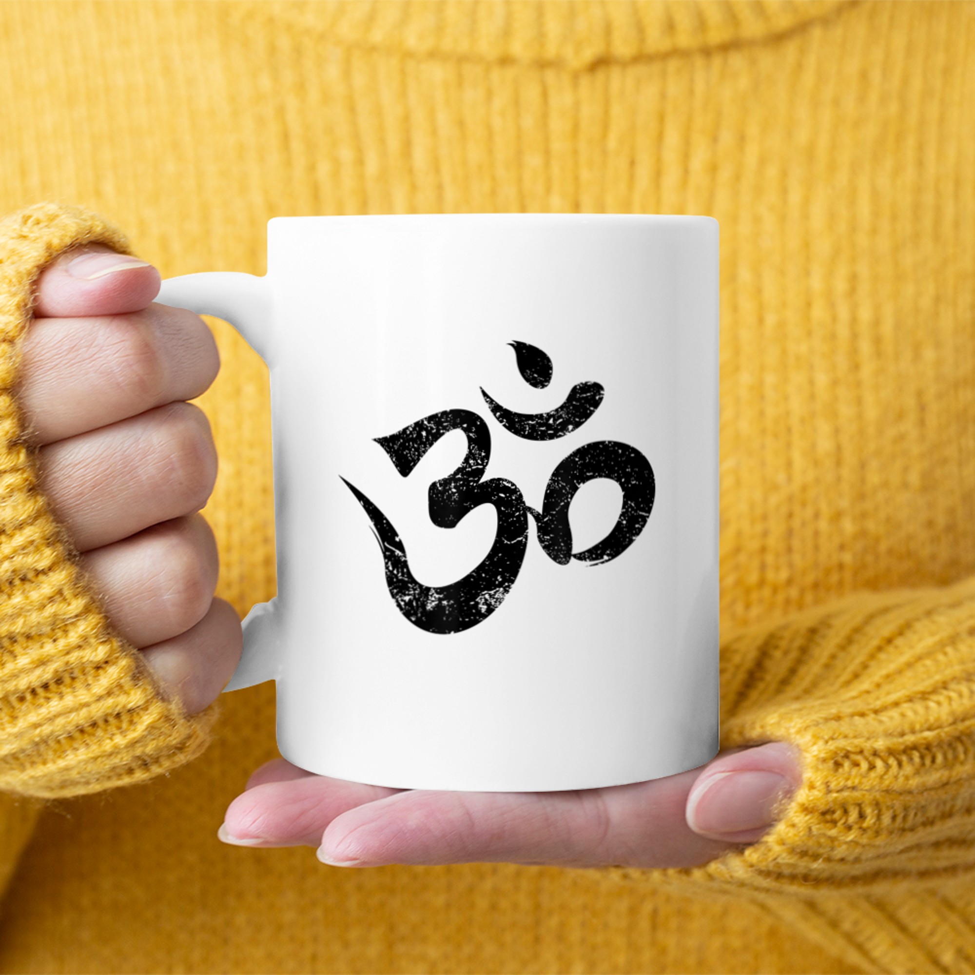 Om Meditation Shirt Spiritual Indian Yoga Symbol Om mug white