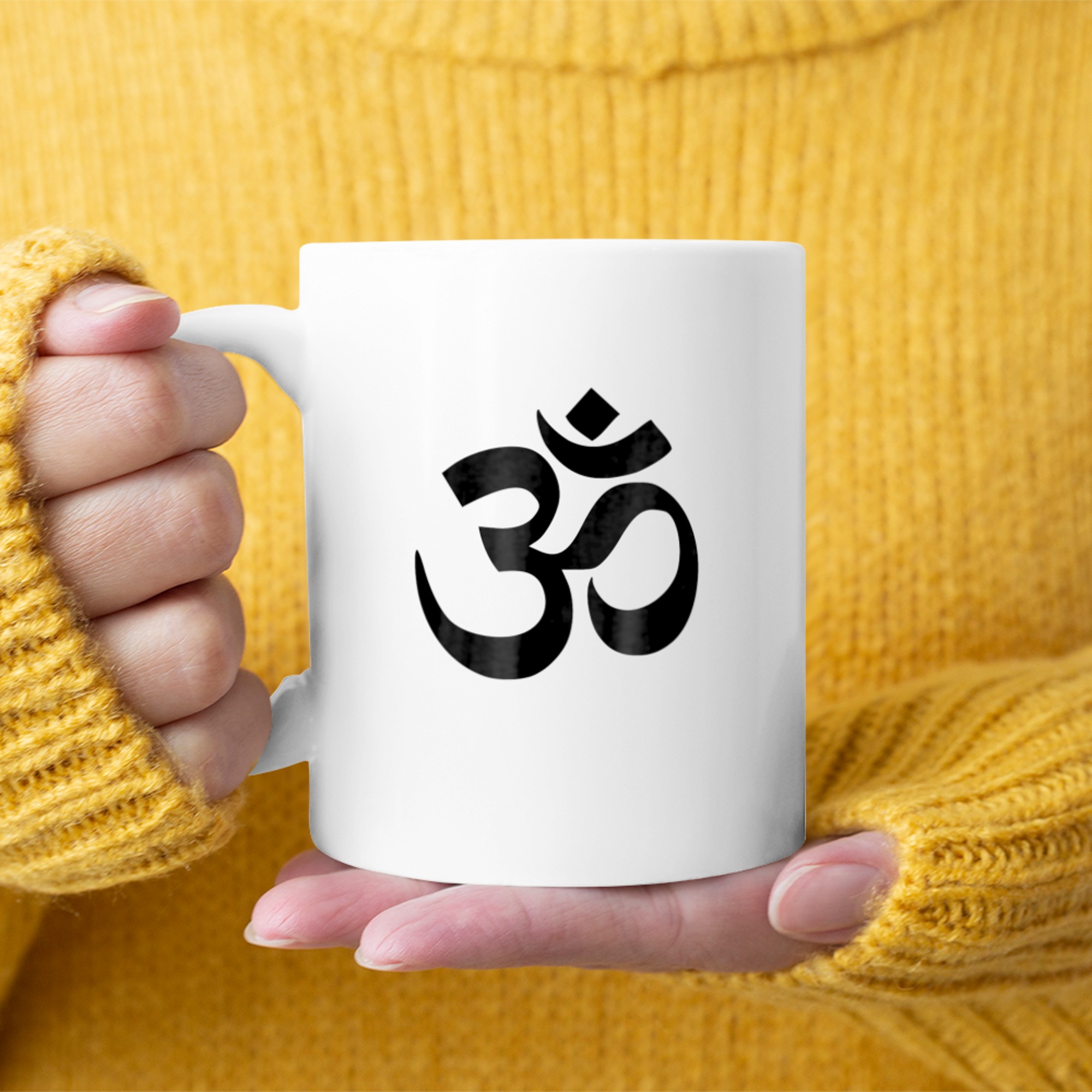 Om Symbol novelty Yoga Namaste OM mug white