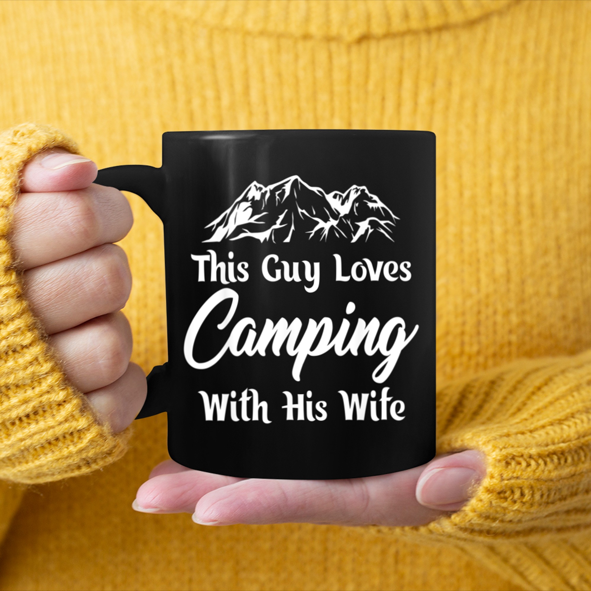 This guy loves cameoing with his wife funny mug black