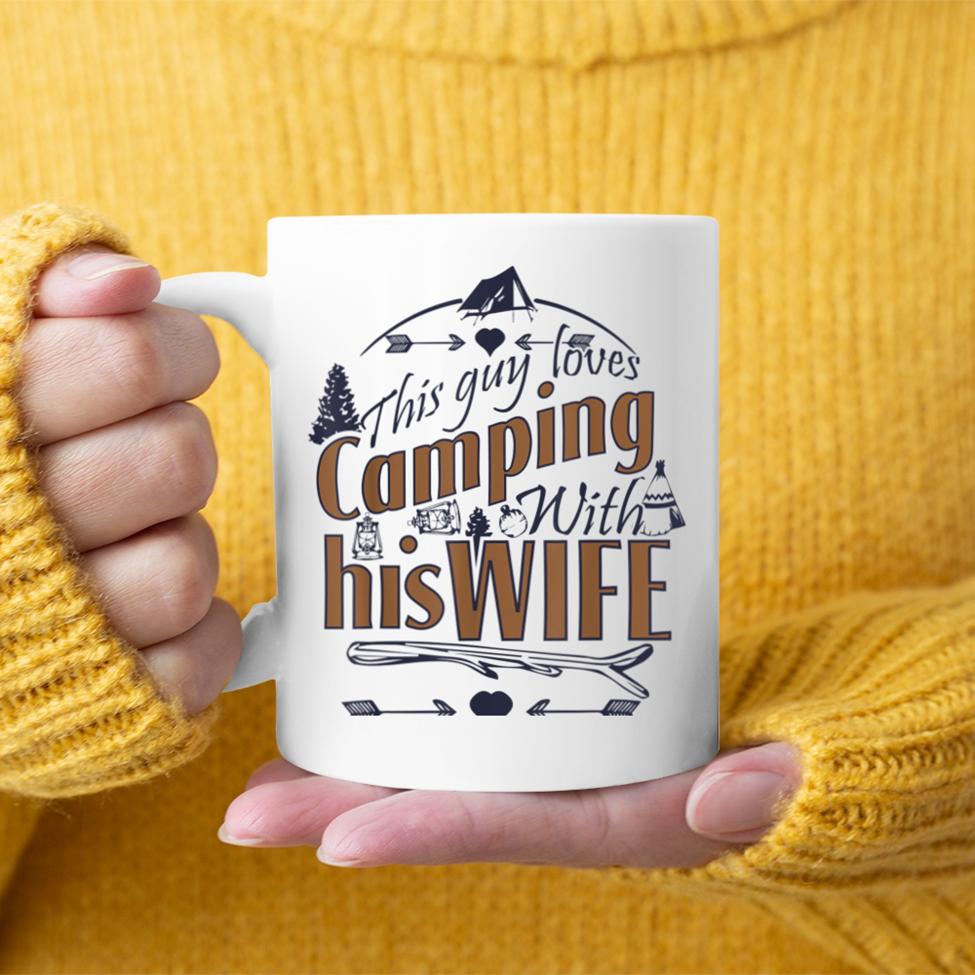 This Guy Loves Camping With His Wife T Shirt Camping Tee mug white