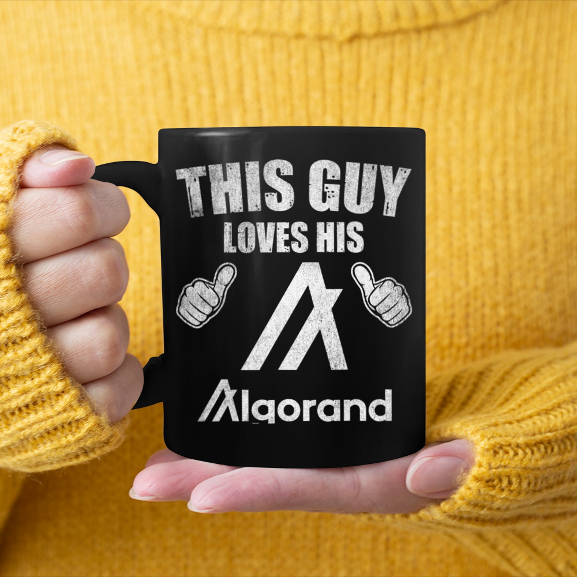 This Guy Loves His Algorand ALGO Coin Valentine Crypto Token mug black