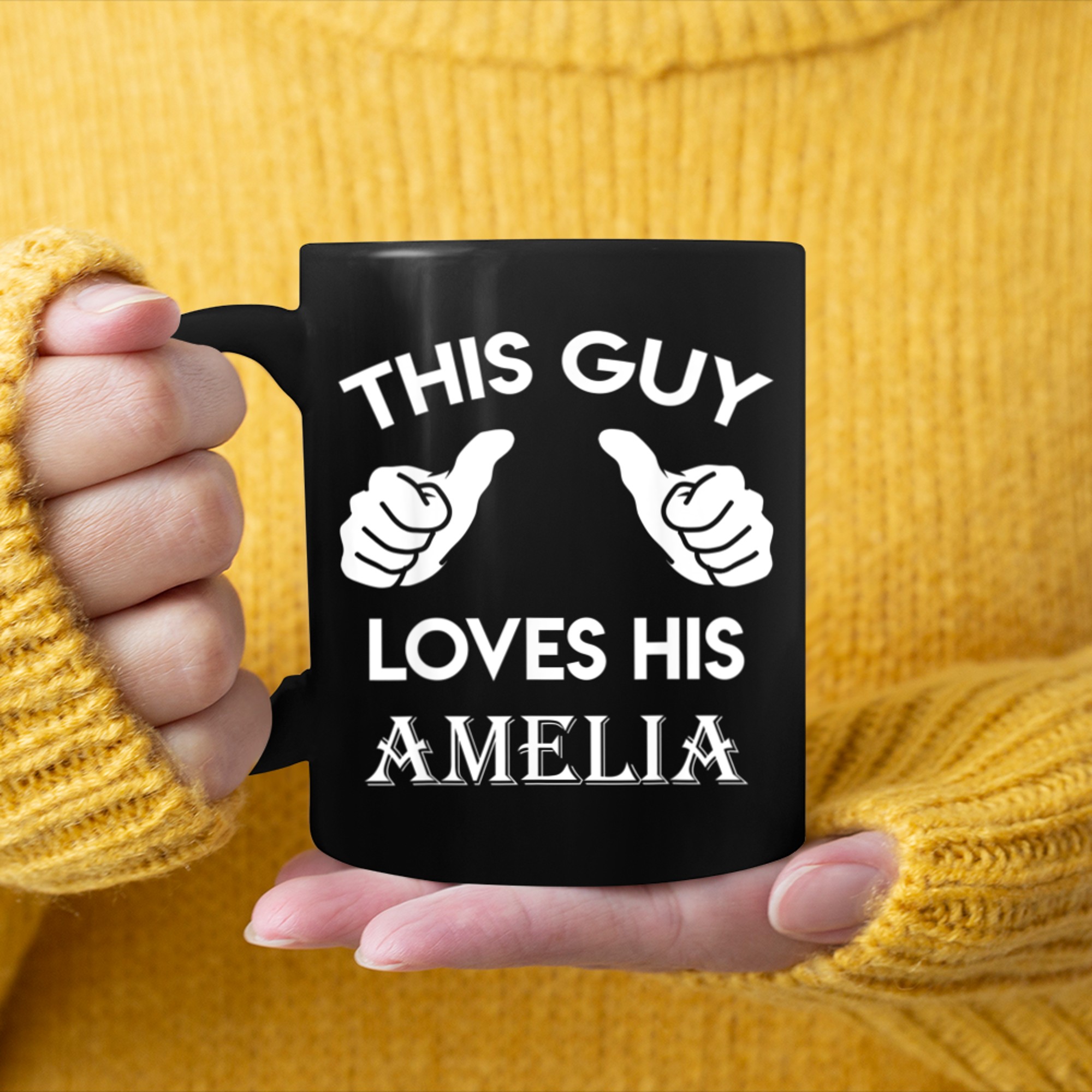 This guy loves his AMELIA valentine Anniversary 24t mug black