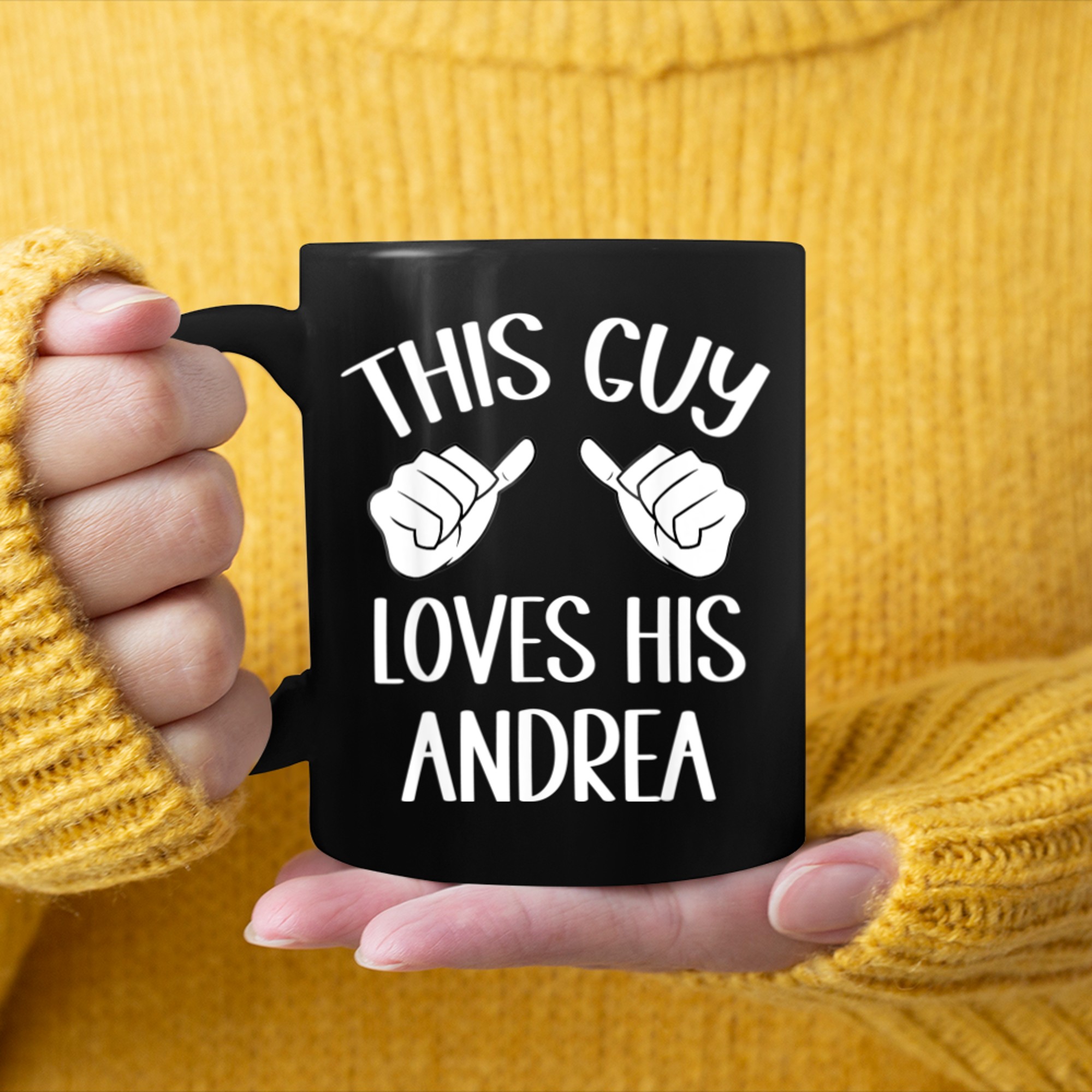 This Guy Loves His Andrea Valentine mug black