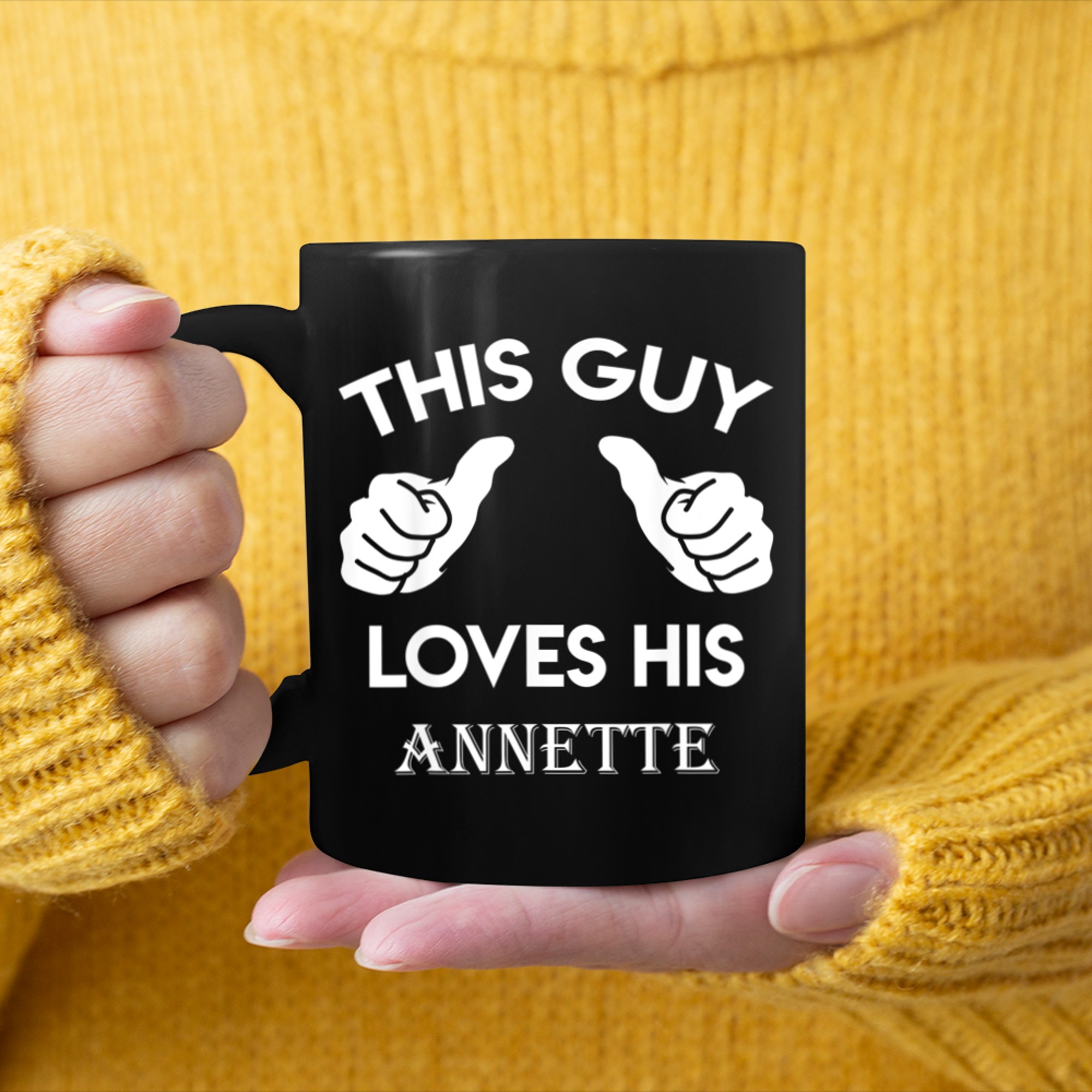 This guy loves his ANNETTE valentine Anniversary 02t mug black