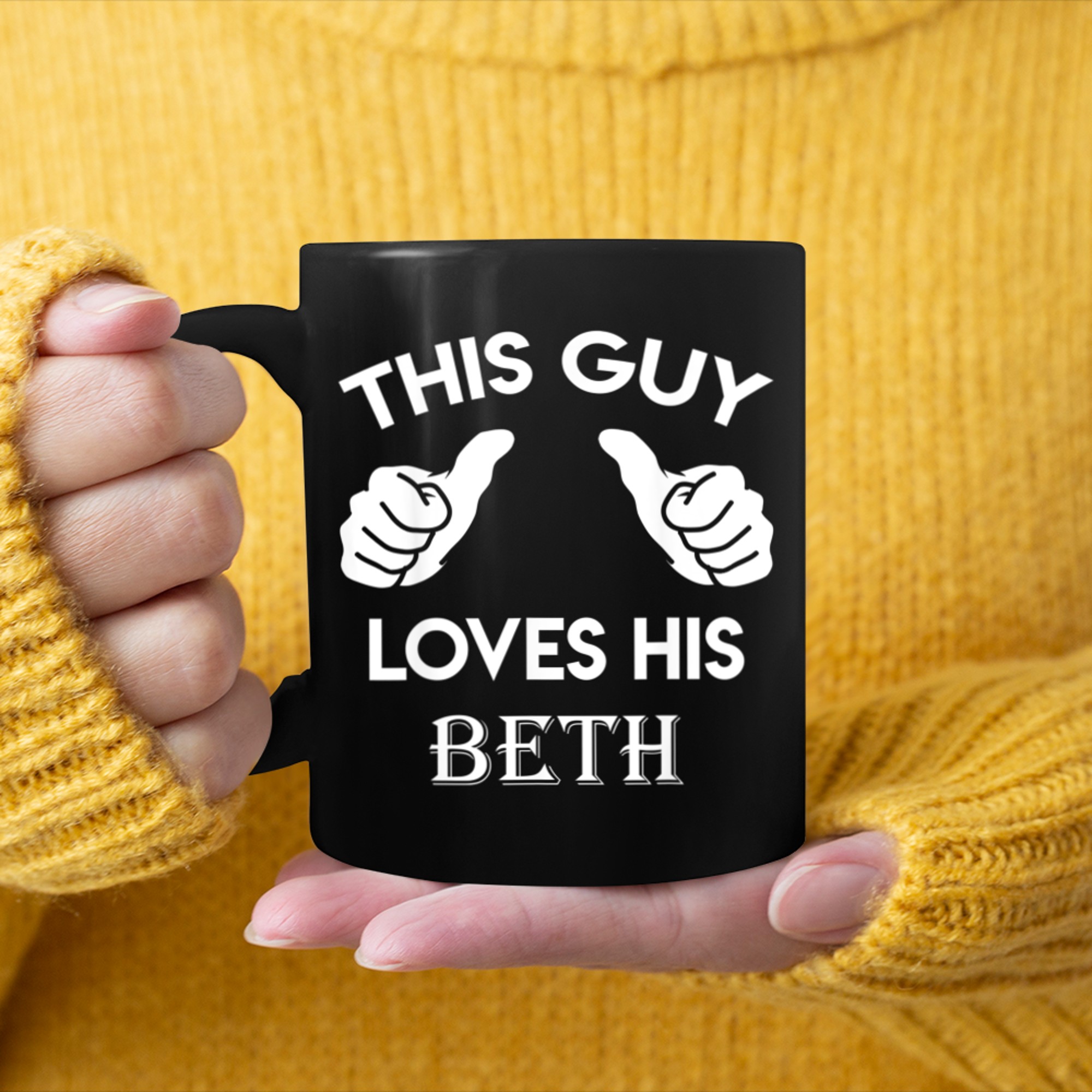 This guy loves his BETH valentine Anniversary 02t mug black