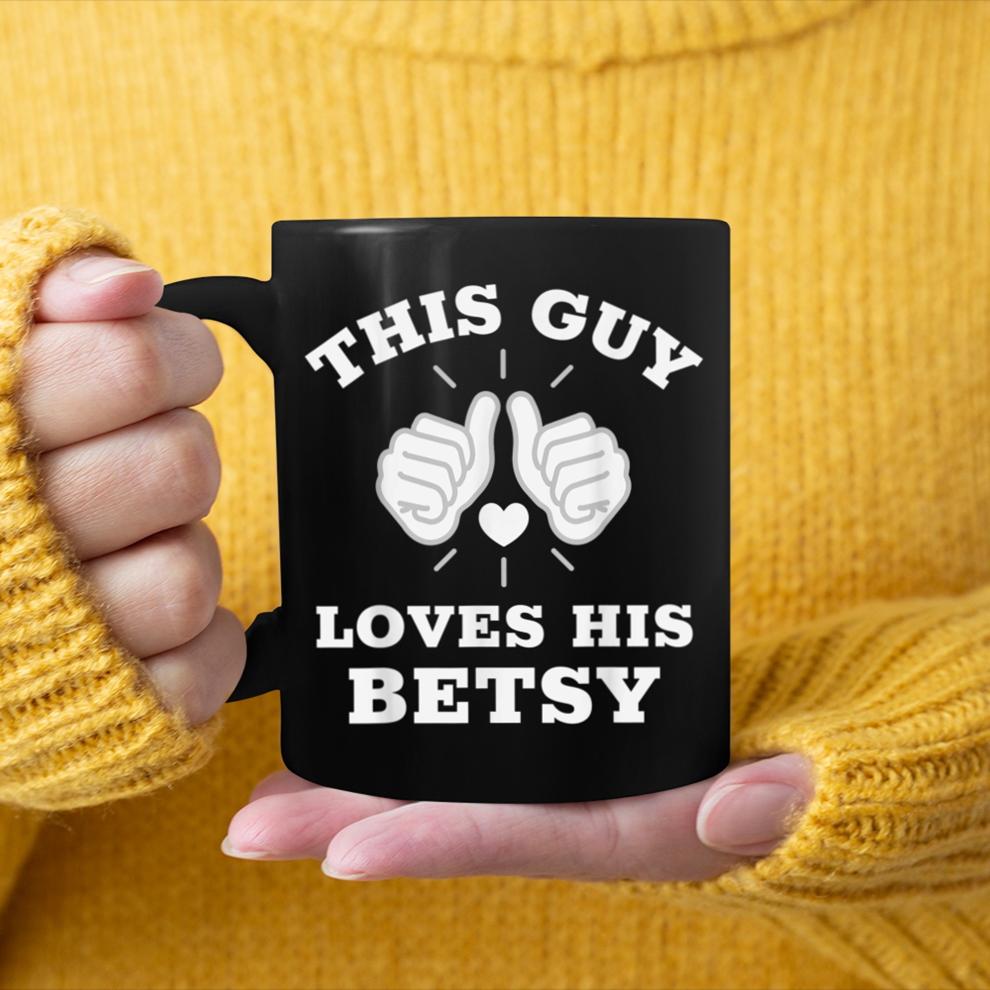 This Guy Loves His Betsy mug black