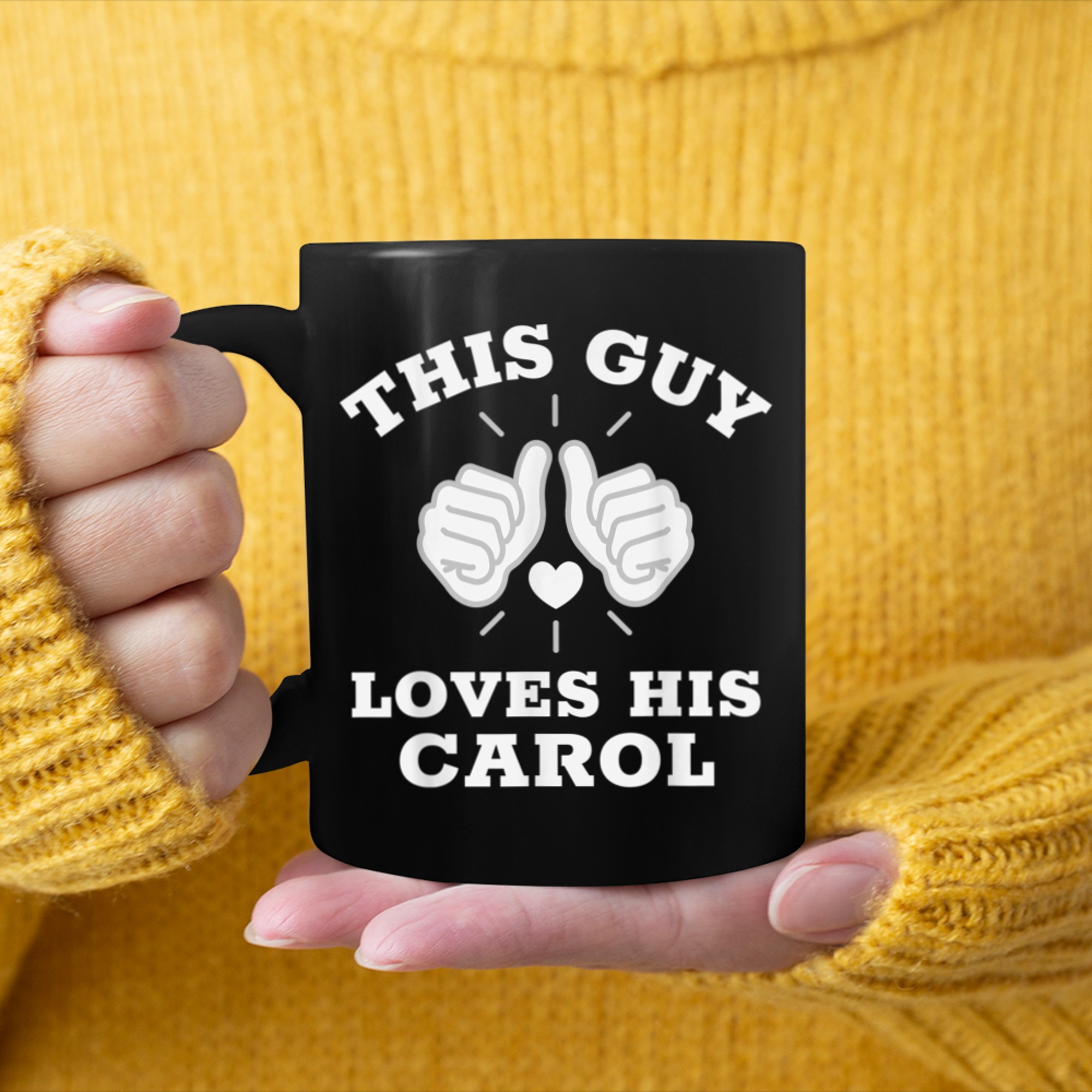 This Guy Loves His Carol mug black