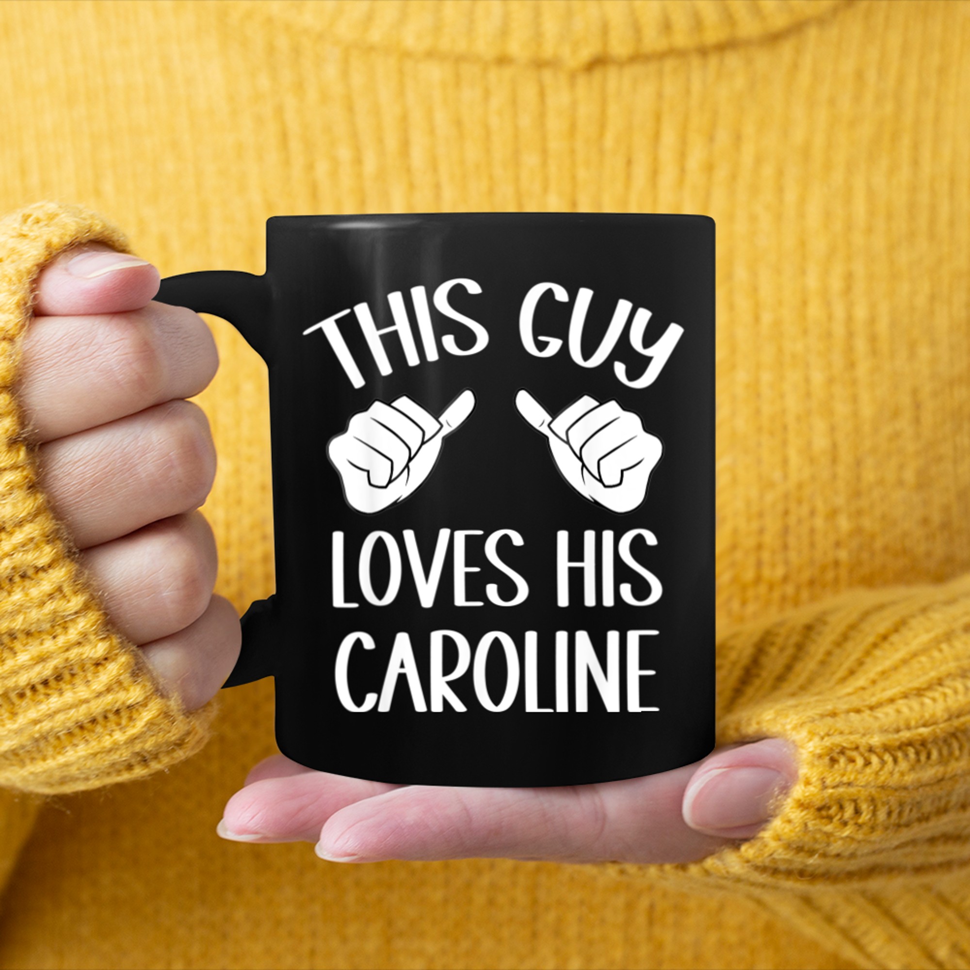 This Guy Loves His Caroline Valentine mug black