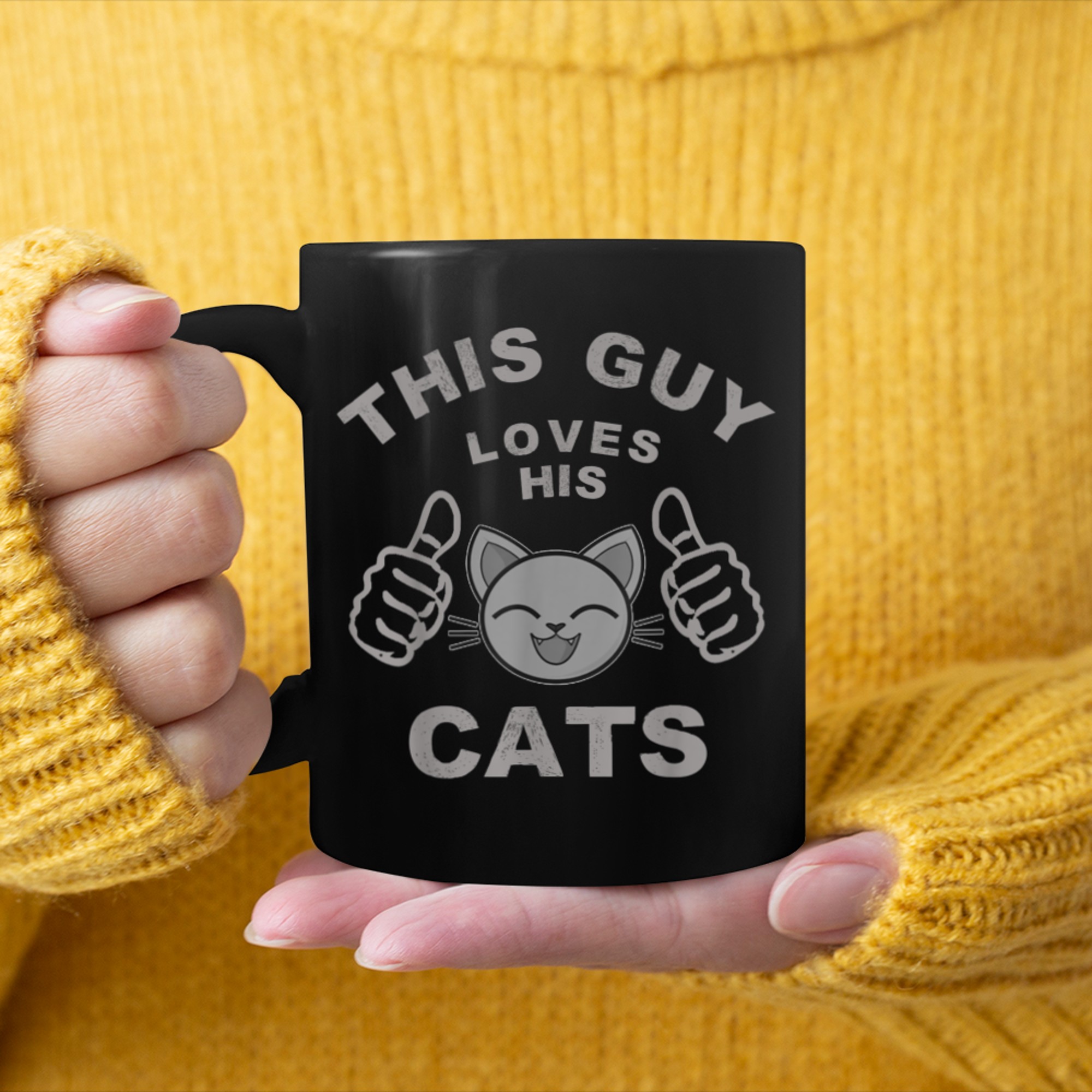 This Guy Loves His Cats Cute Pet Kitten Kitty Dad mug black