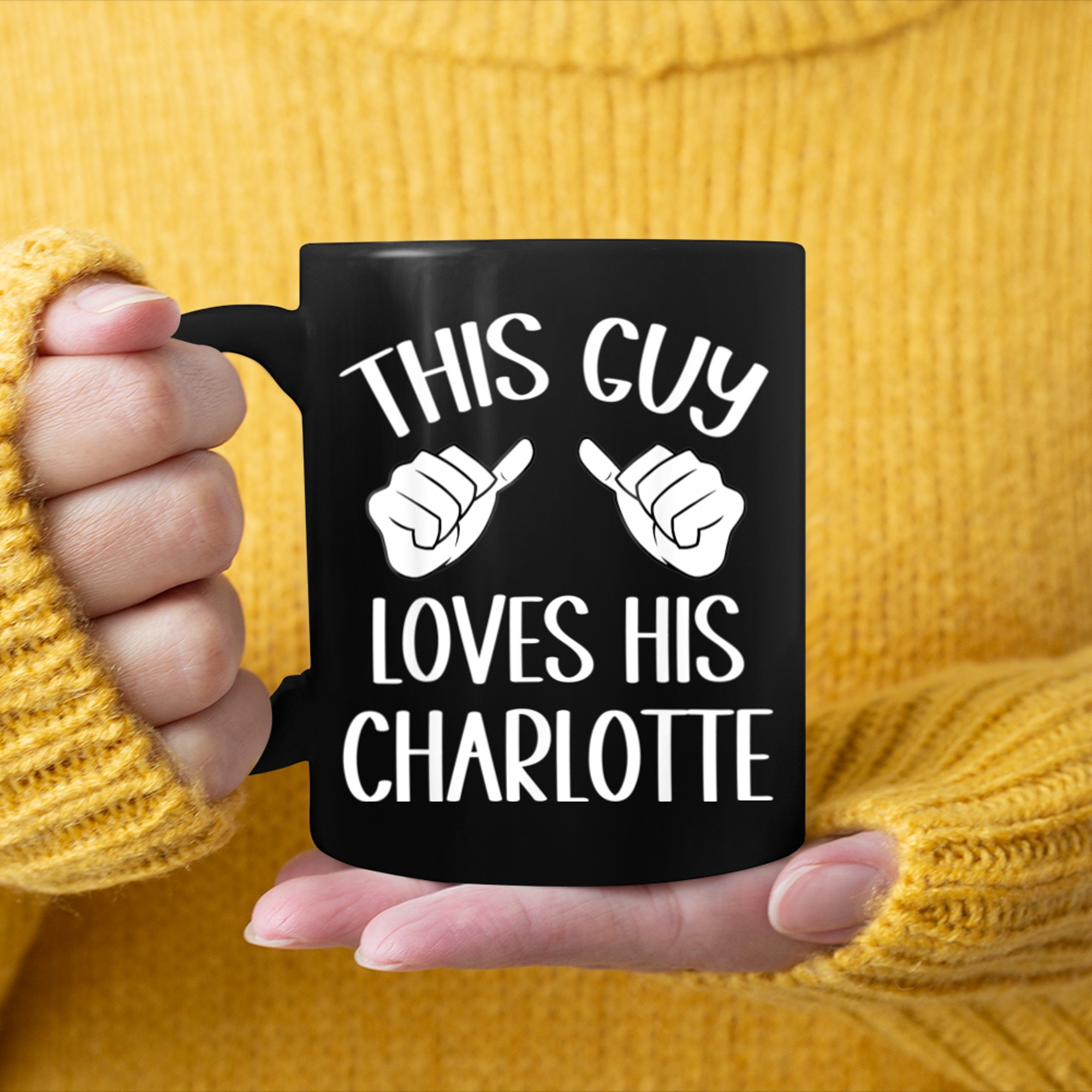 This Guy Loves His Charlotte Valentine mug black