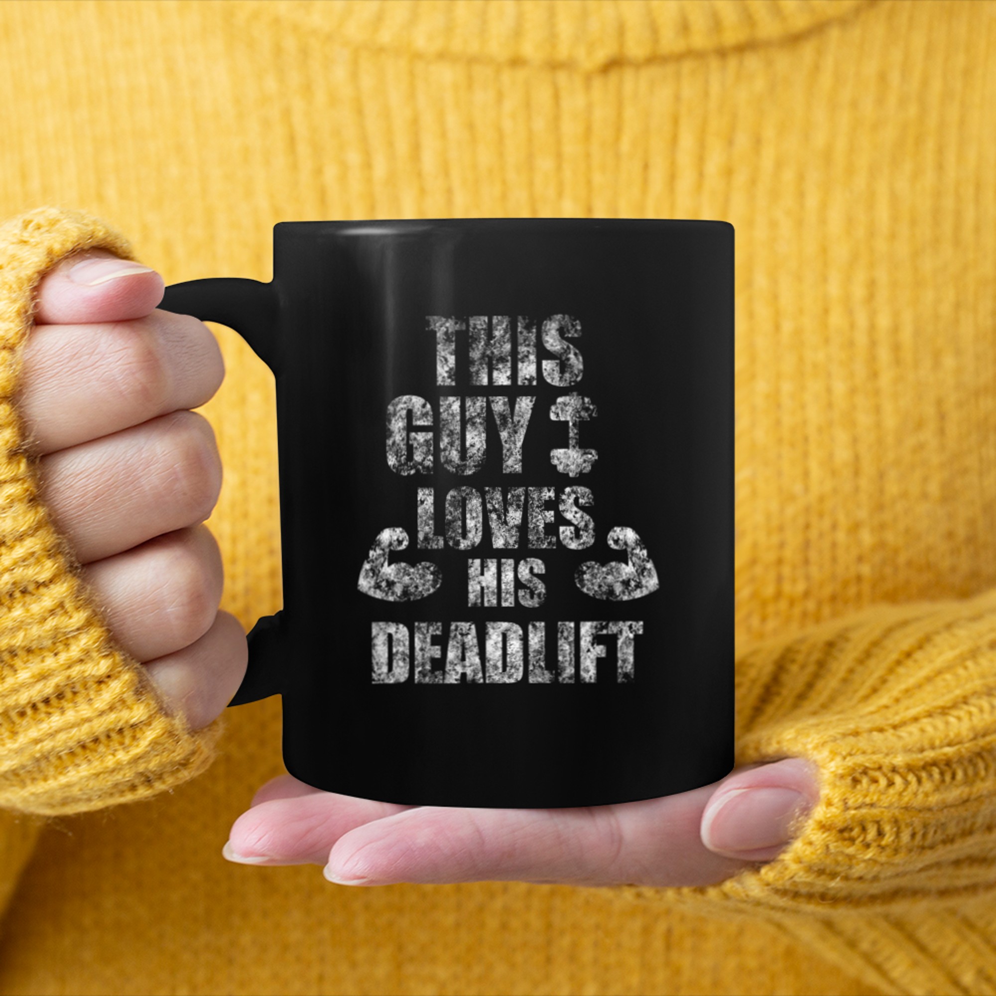 This Guy Loves His Deadlift Great Workout Training mug black