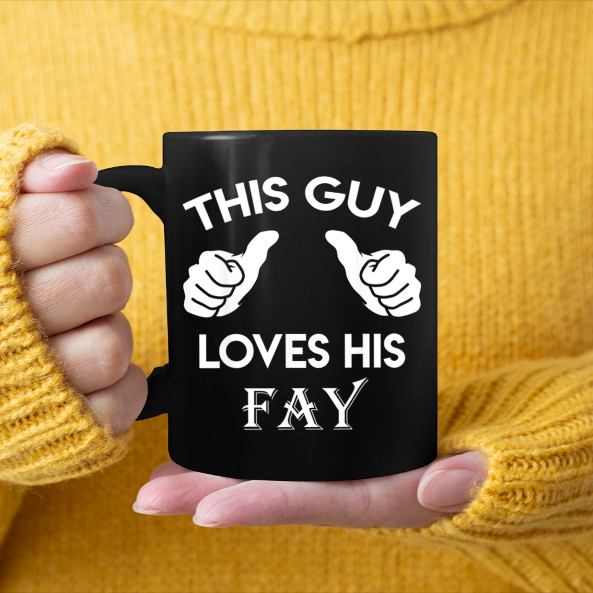 This guy loves his FAY valentine heart belongs 3 mug black