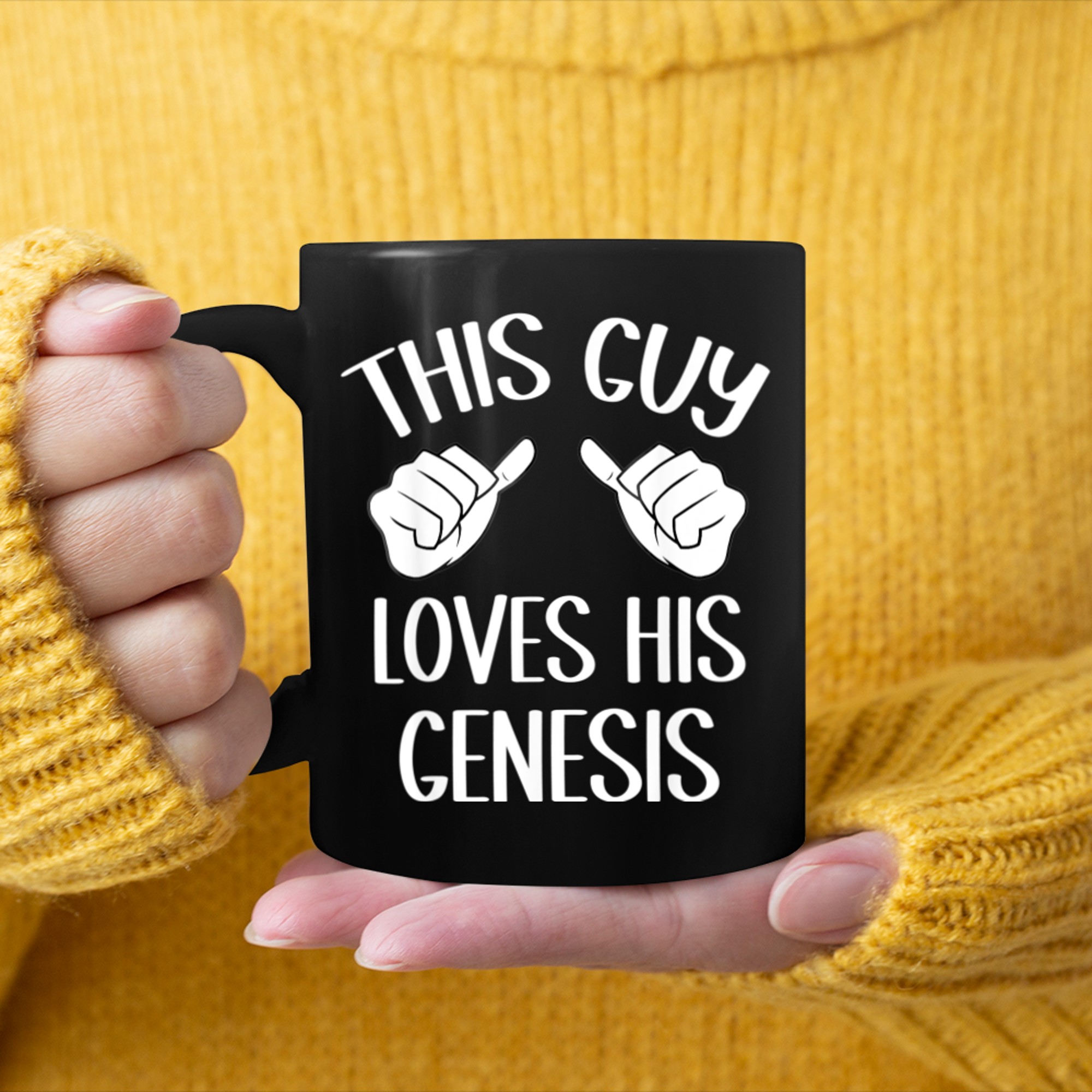 This Guy Loves His Genesis Valentine mug black